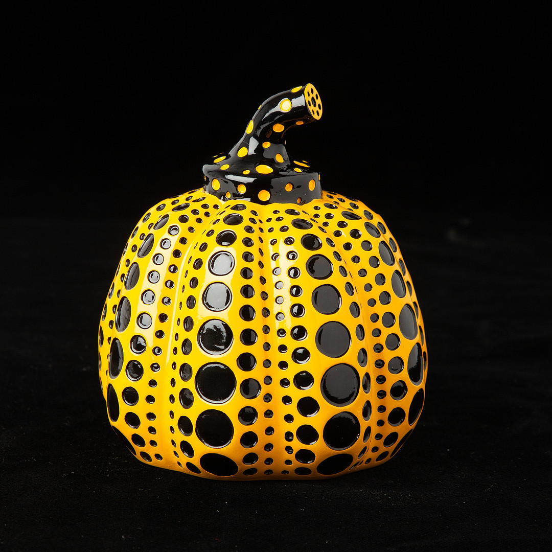 YAYOI KUSAMA. Efter, skulptur, ”Pumpa”, gul, 2000-tal.
