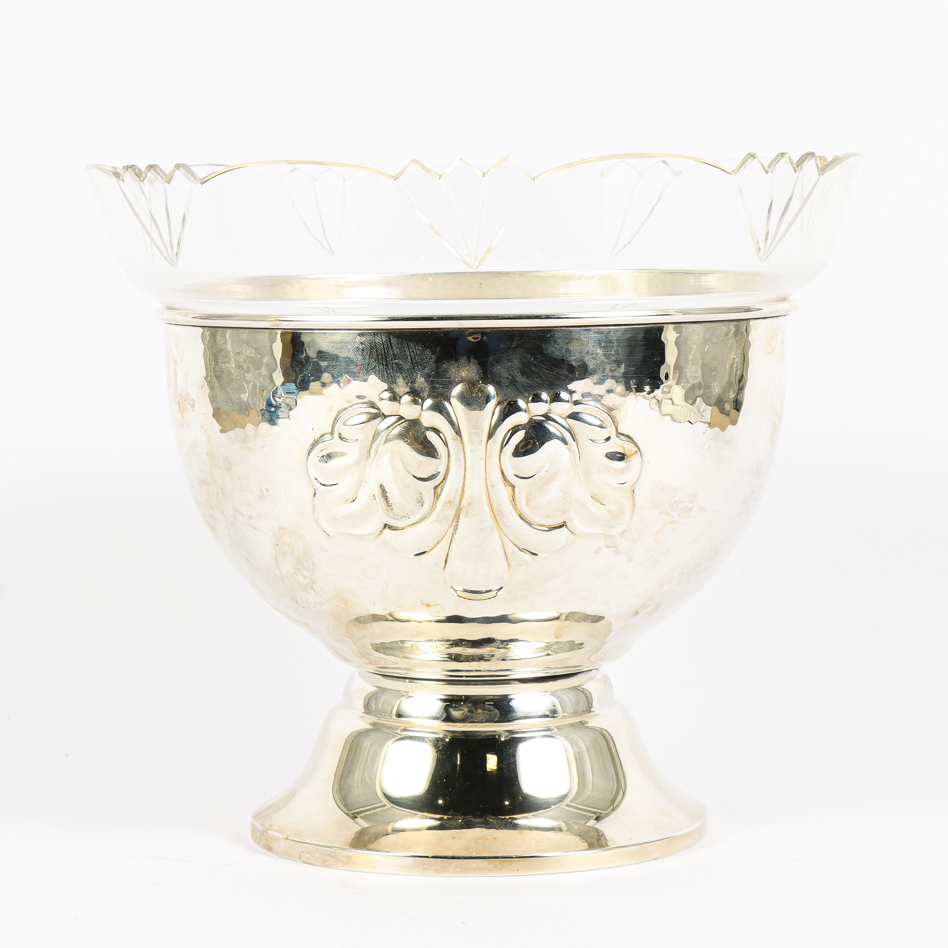 SKÅL nysilver, med glasinsats.