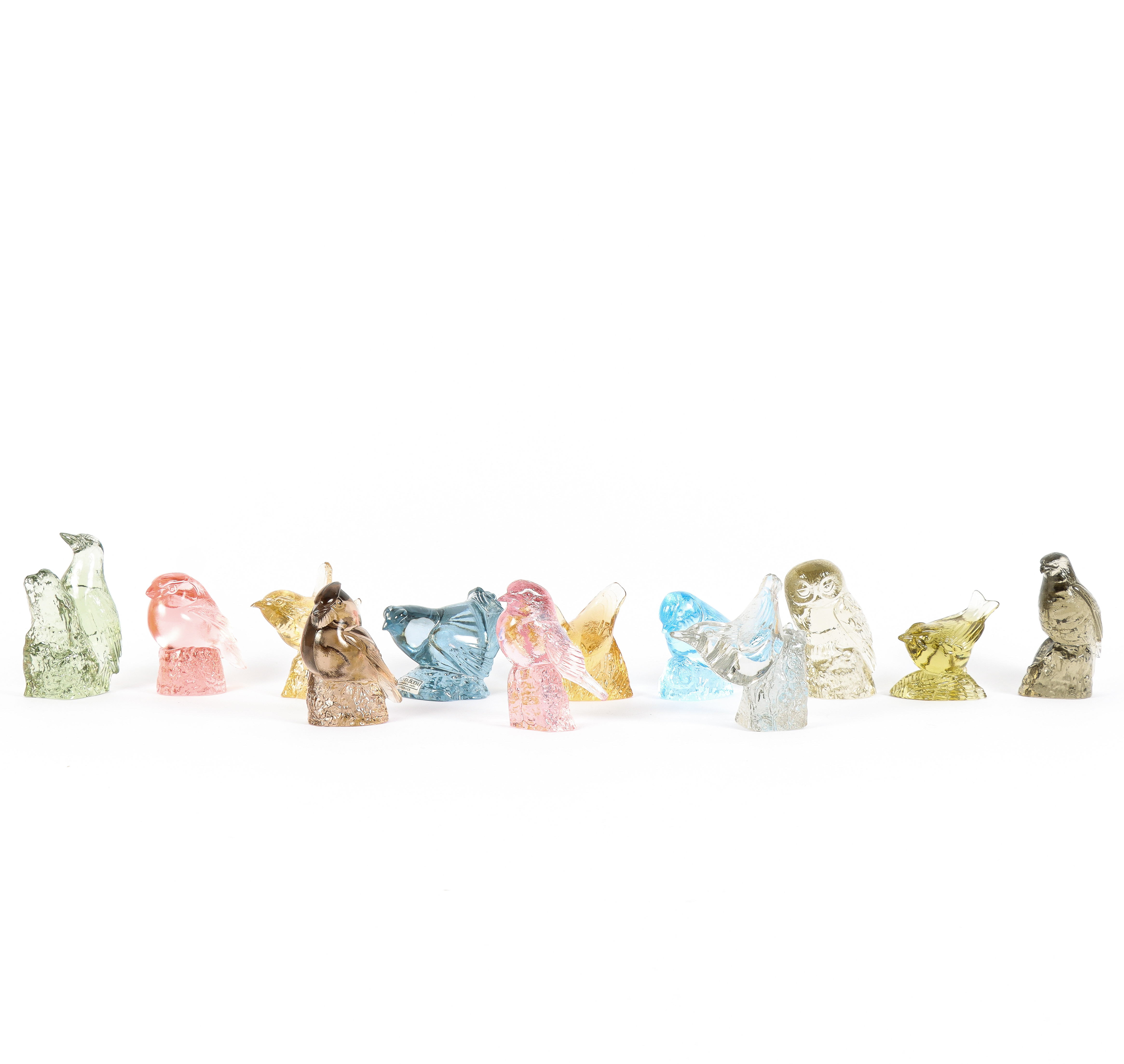 PAUL HOFF. Fåglar, 12 stycken, glas, för WWF.