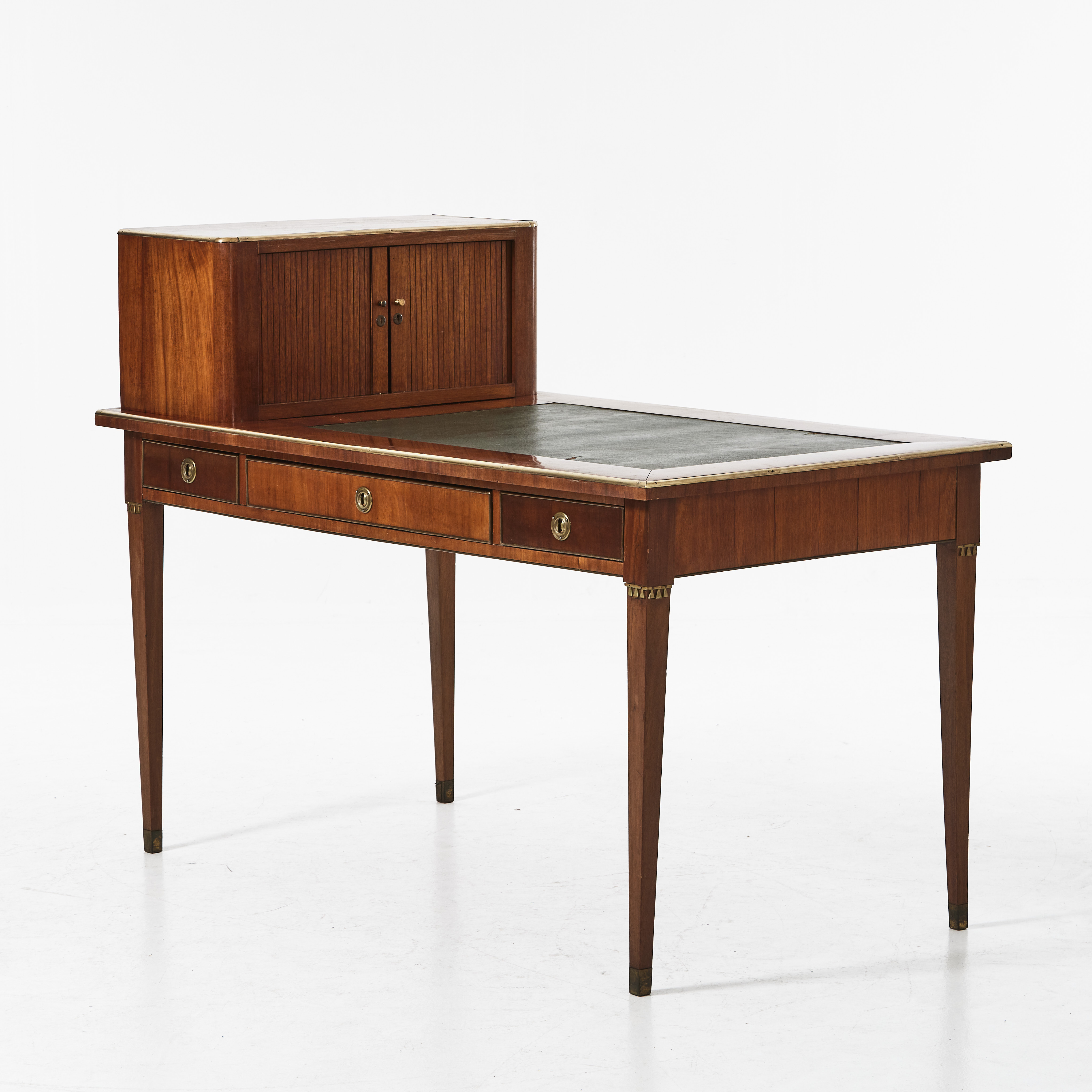 SKRIVBORD, sengustaviansk stil, med uppsats, fanérat i mahogny, 1800/1900-tal.