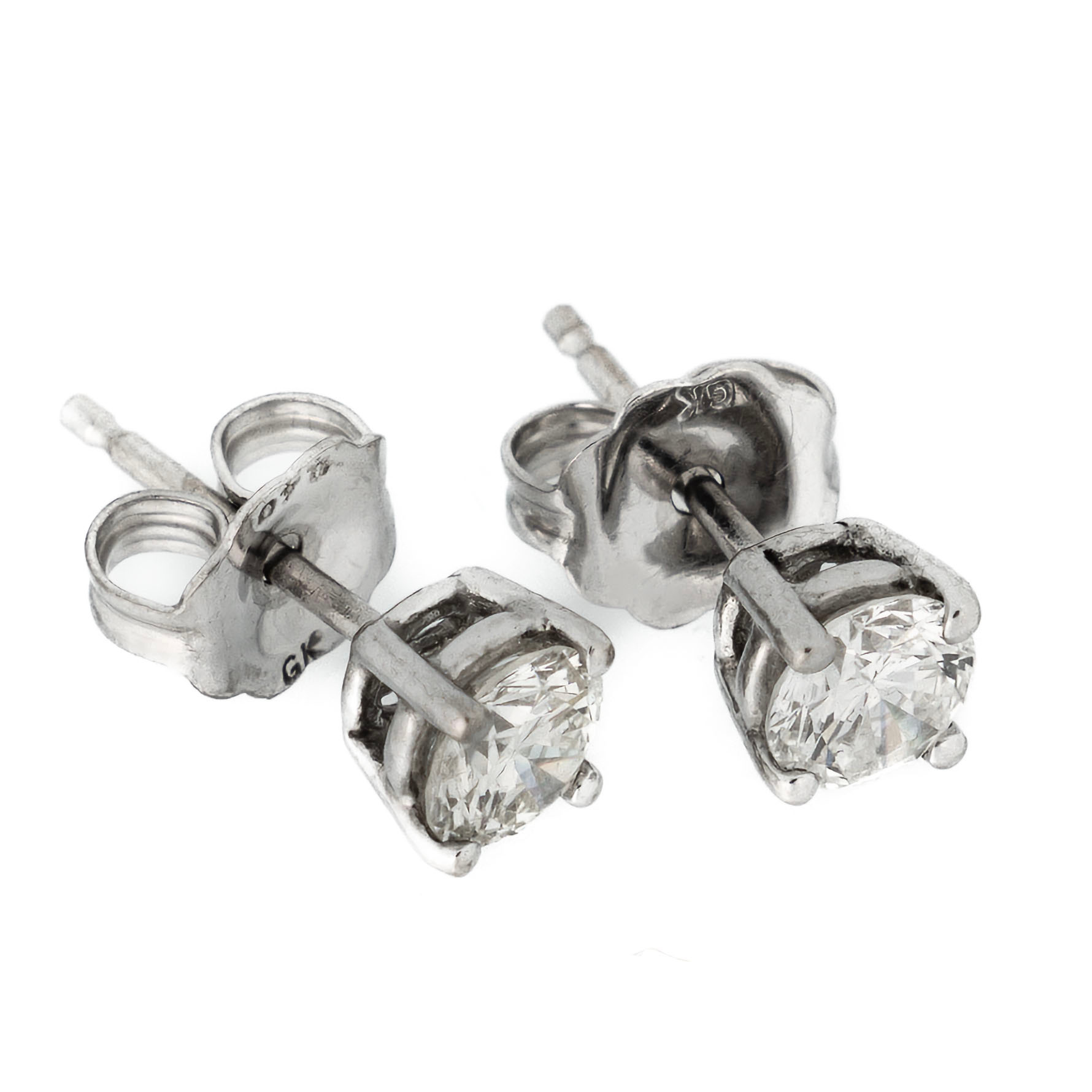 ÖRHÄNGEN. 18K Guld med briljantslipade diamanter 1900-tal.