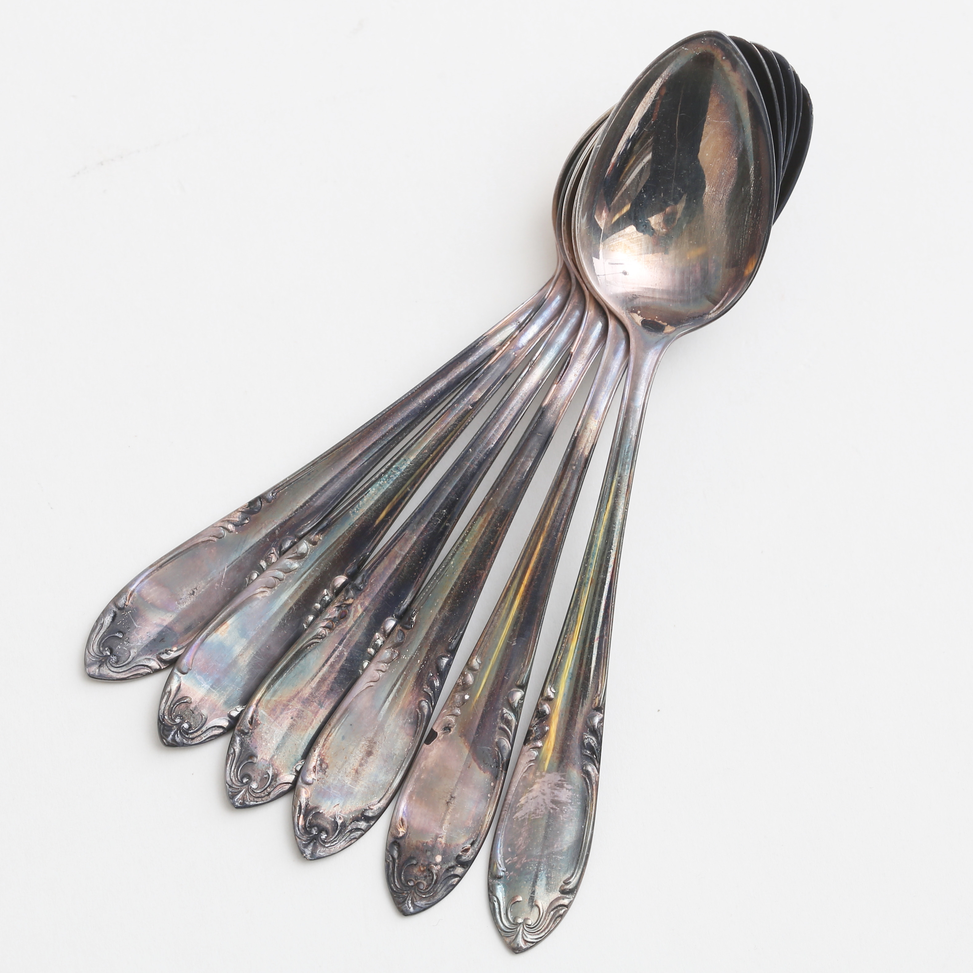 SKEDAR, 6 st, silver, 71 gram, Hallbergs Guldsmeds Ab C G Stockholm, 1942.