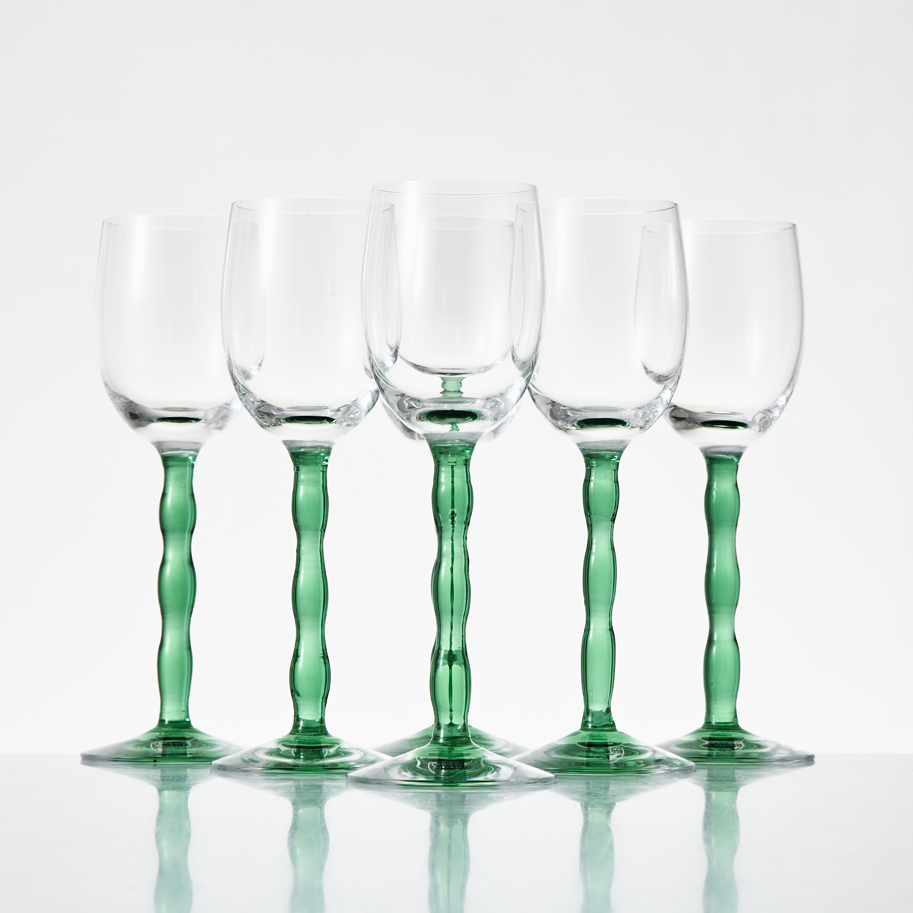 GUNNAR CYRÉN. Vitvinsglas, 6 stycken, "Nobel" Orrefors.