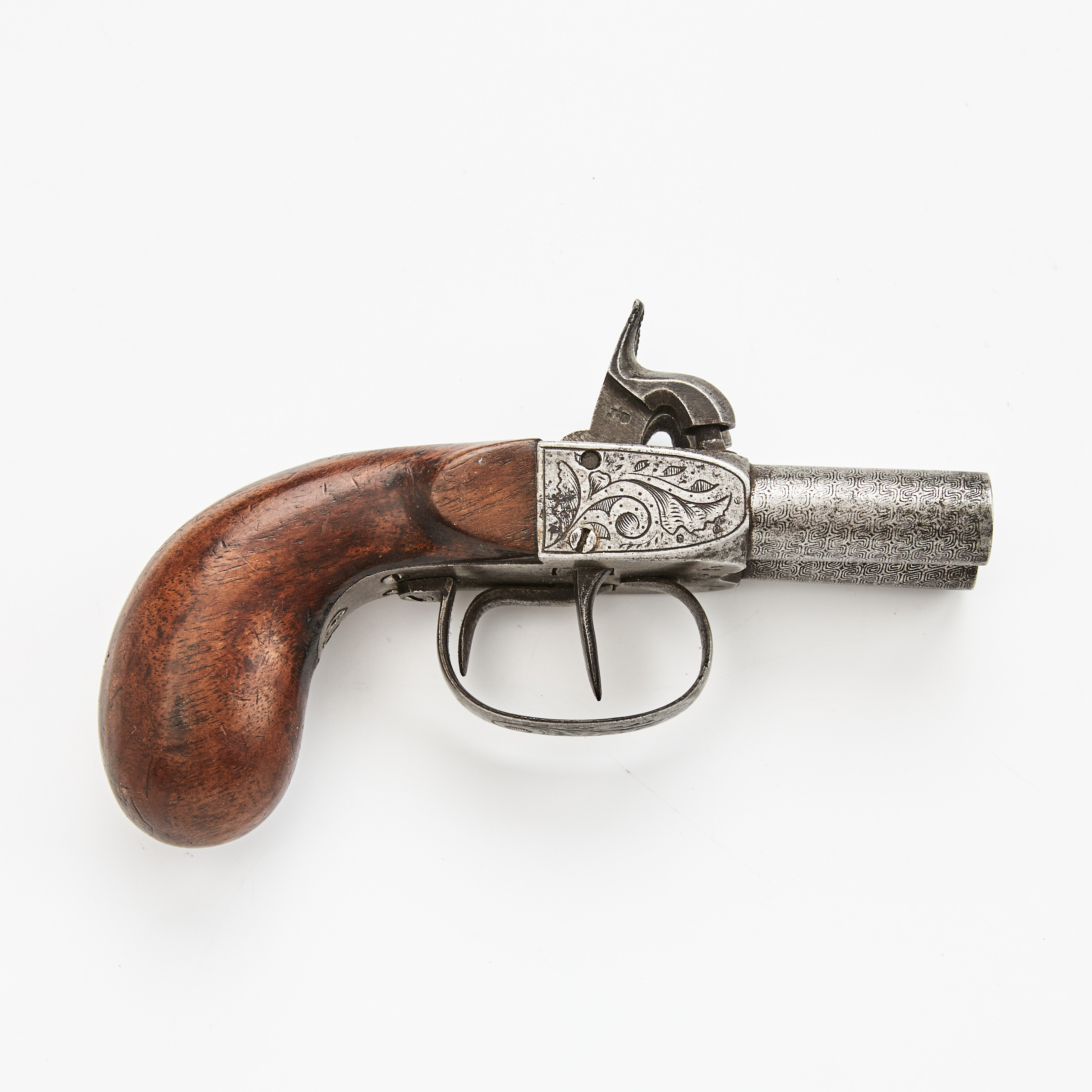 SLAGLÅSPISTOL, dubbelpipig, 1800-talets mitt, sannolikt England.