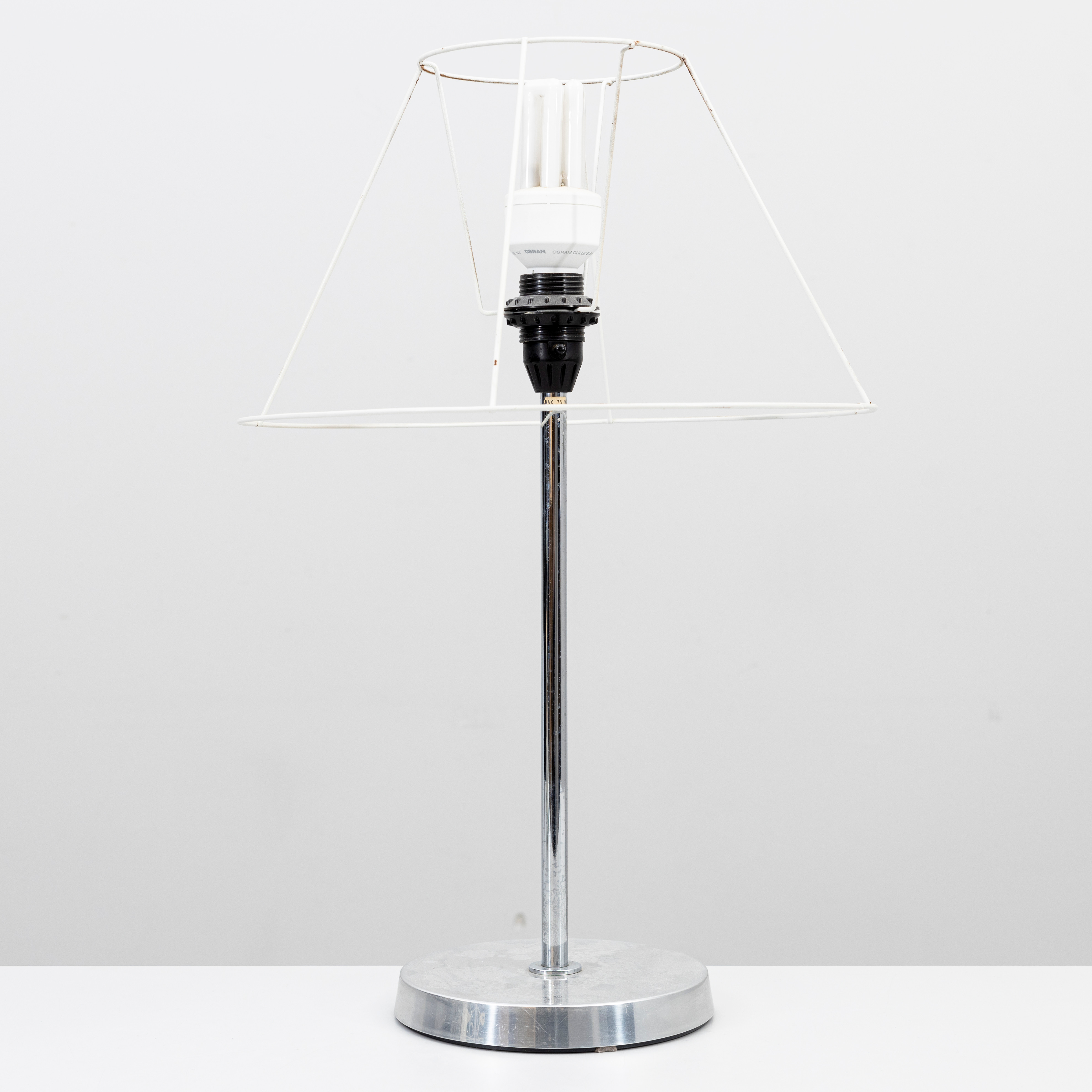 BORDSLAMPA, förkromad metall, Bergbohms, 1900-talets andra hälft.