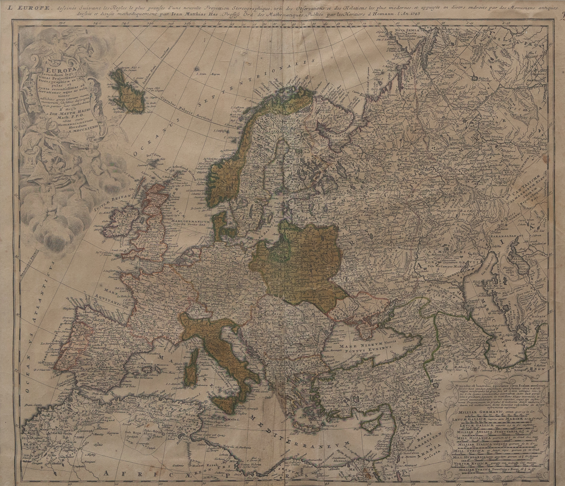 KARTA, Europa, Johann Matthias Hasius 1743.