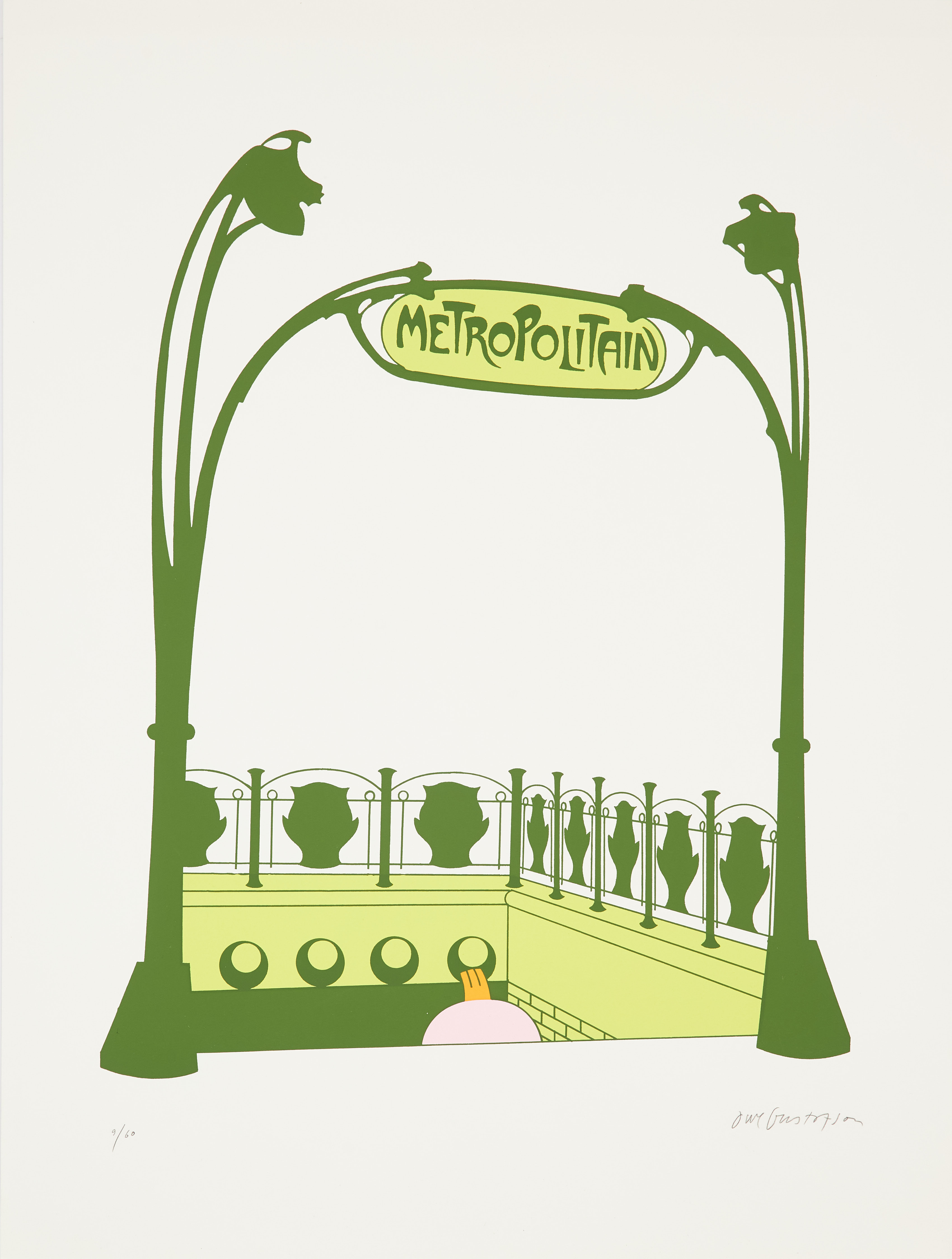 OWE GUSTAFSON (FÖDD 1940). Tintin, Metropolitan, färgserigrafi, signerad och numrerad Owe Gustafson, 9/60.