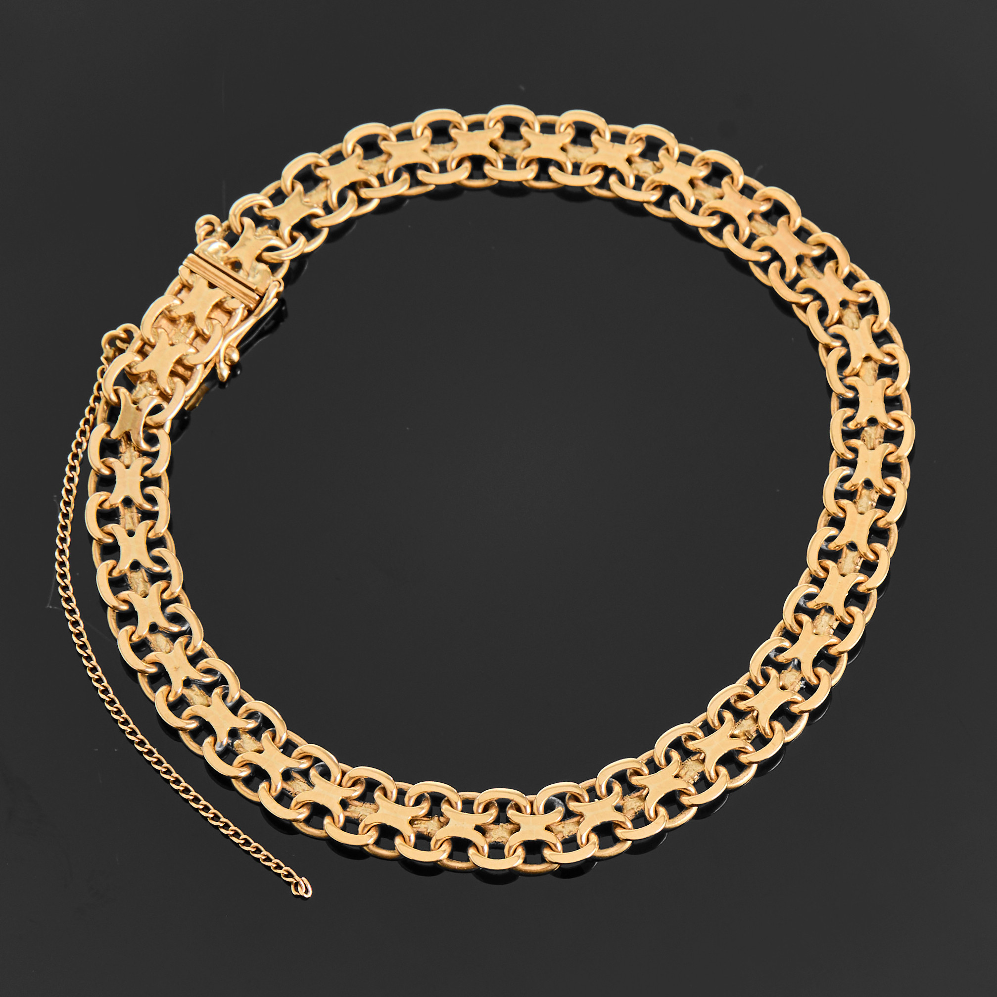 ARMBAND, 18k guld ,X-länk, Svenskt Guldarbete Sven Huldin, 1951, Stockholm.