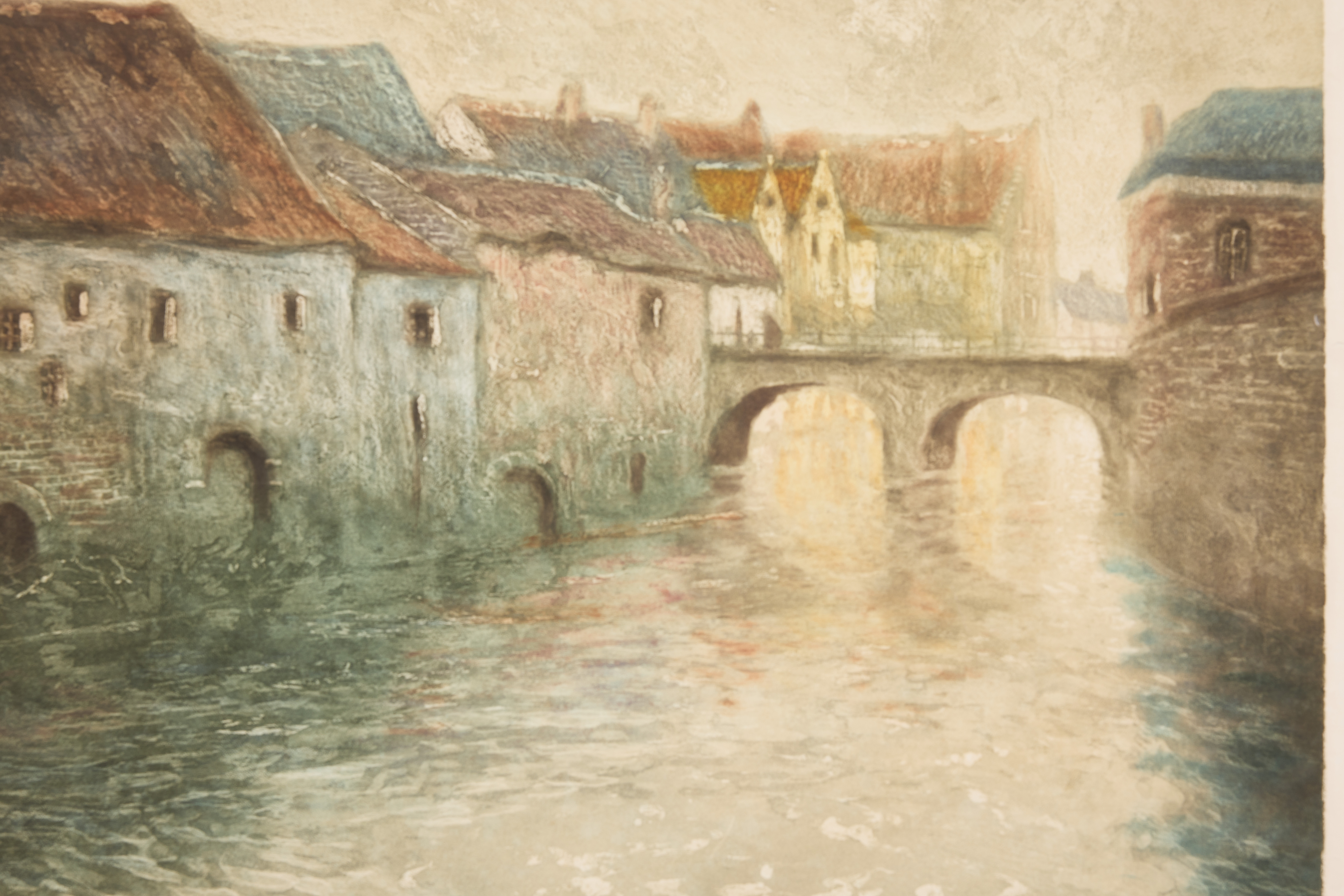 FRITS THAULOW (NORGE 1847-1906). "Vieille fabrique sur la Somme".