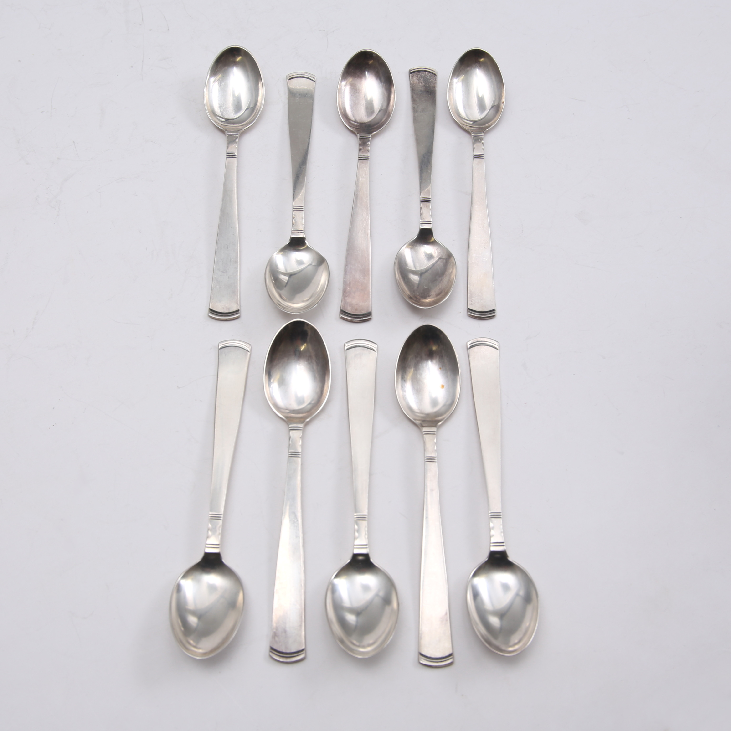 SILVER, 10 st kaffeskedar, "Rosenholm", 830, GAB, 1970-tal, vikt 141 gram.