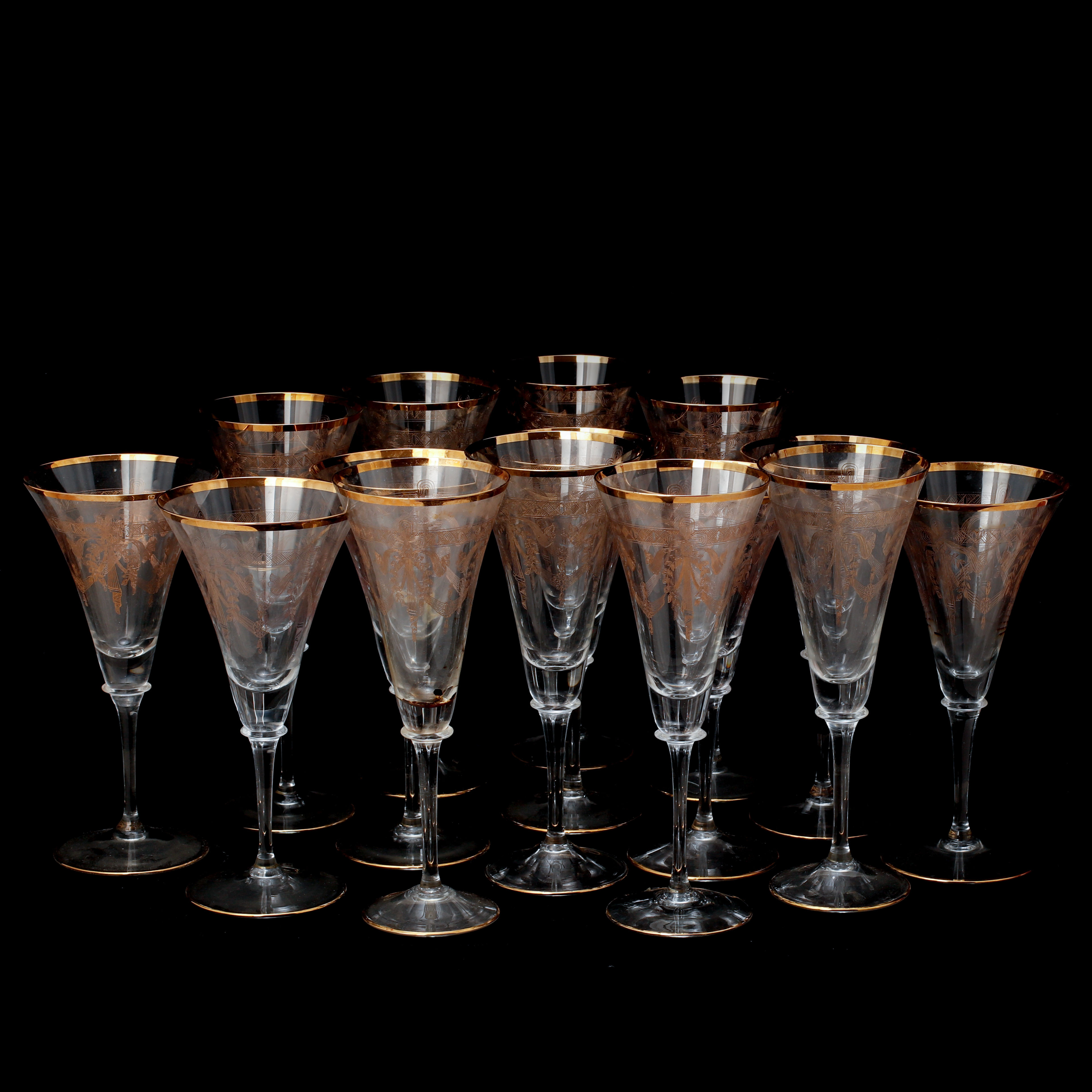 GLASSERVISDELAR, 16 stycken, "Sergel".