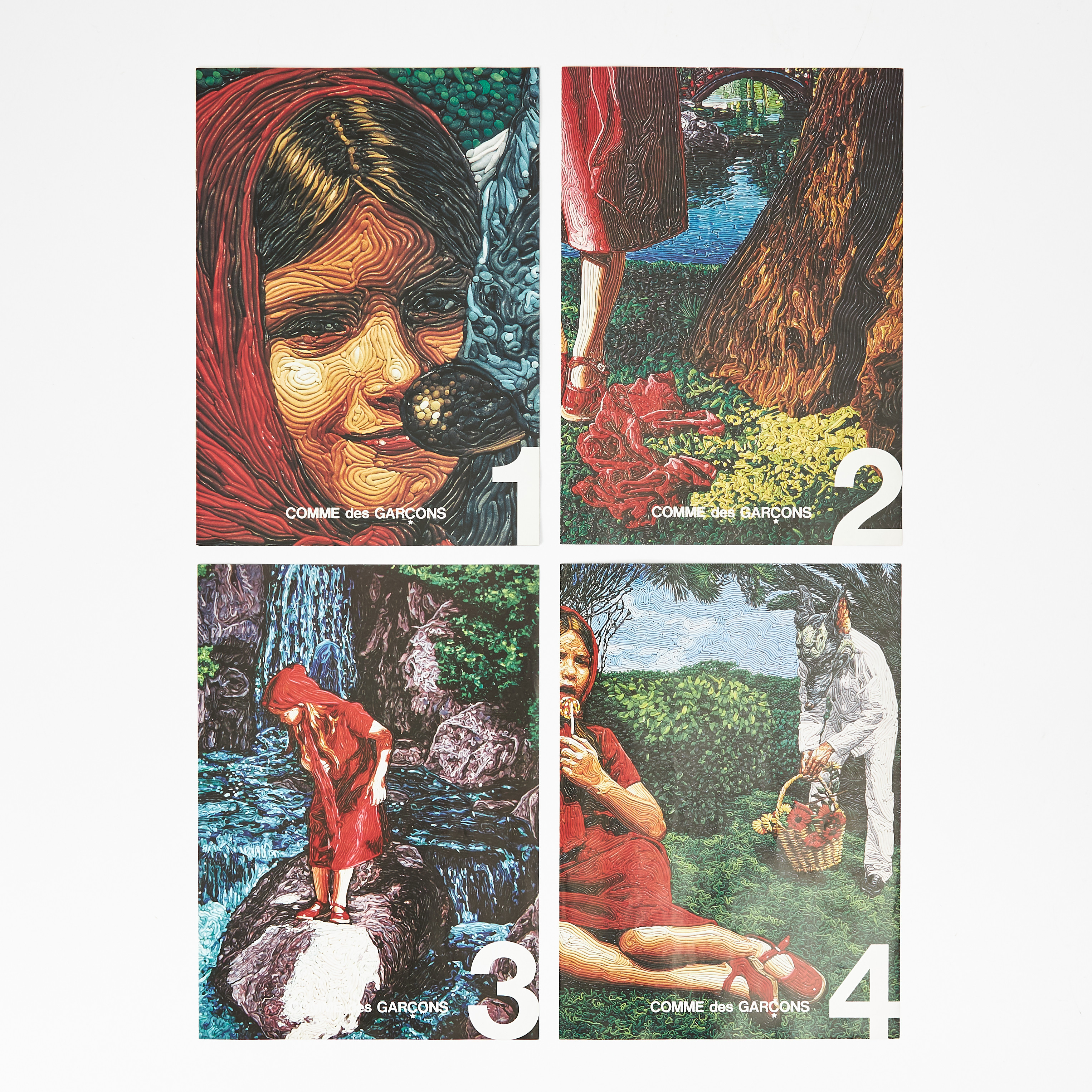 BIJUTSU TECHO/COMME DES GARÇONS. Posters, set med 4, 2008.