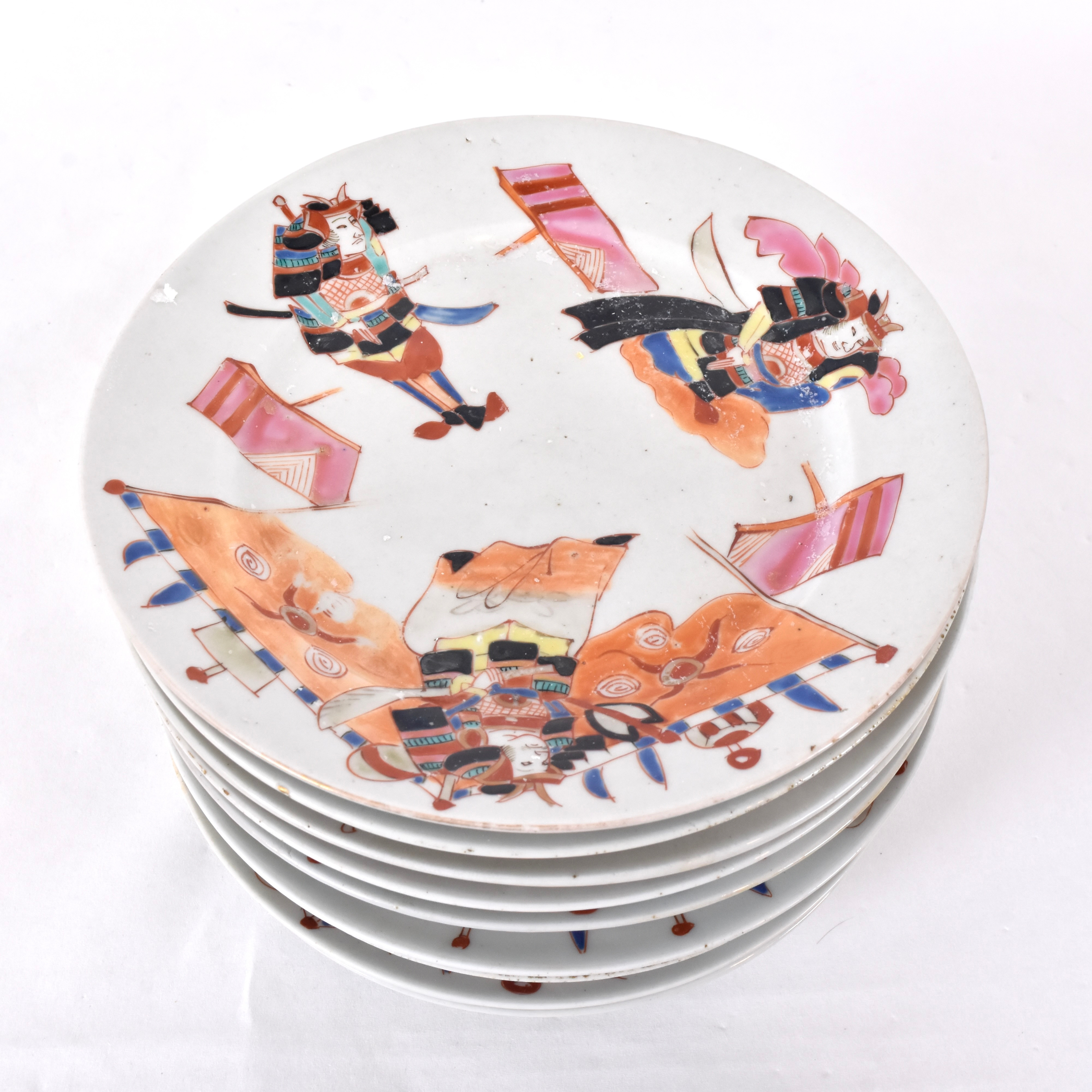 ASSIETTER, 9 st, porslin, Japan Meiji-Taishô.