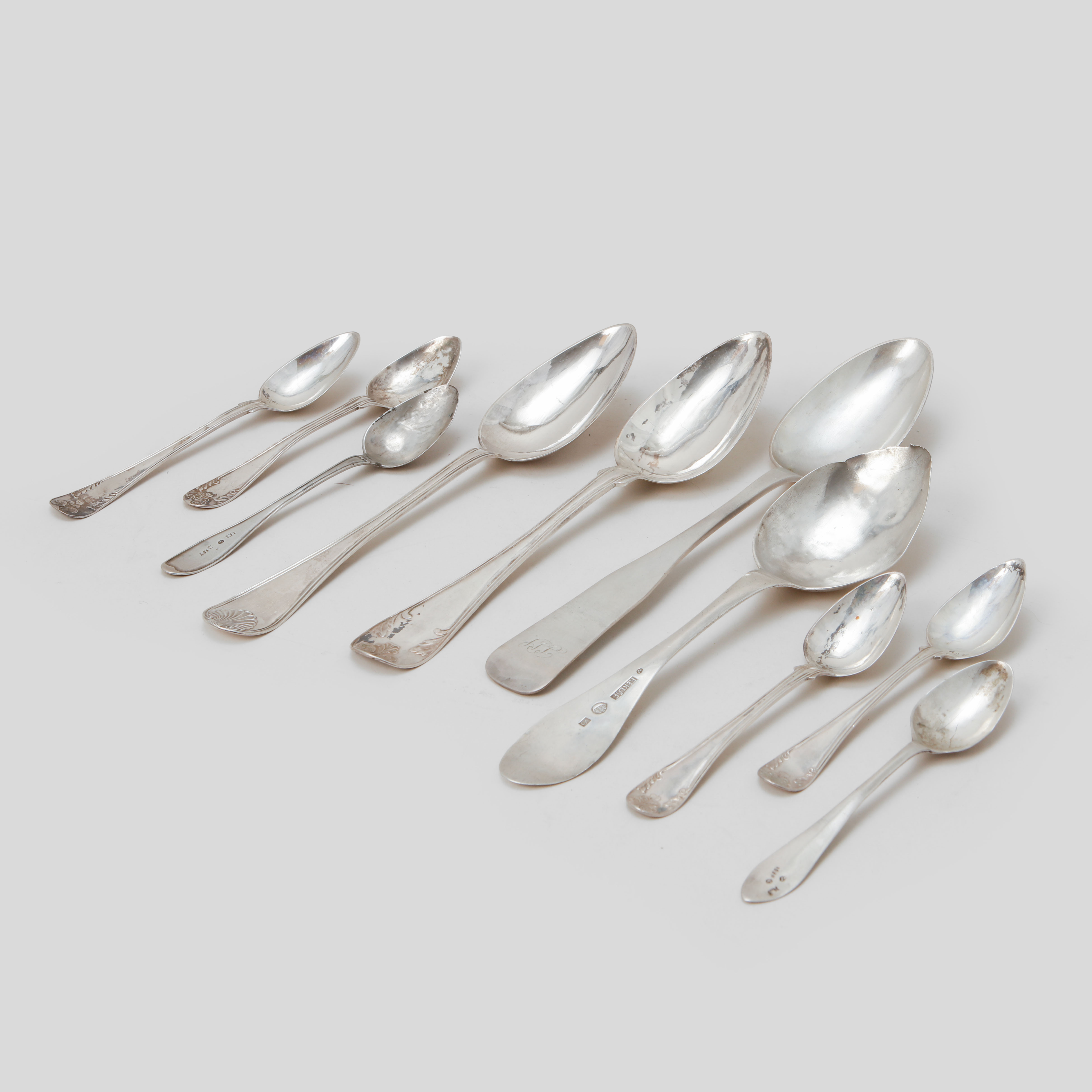 SKEDAR, 10 st, silver, 1800-tal, vikt ca 270 gram.