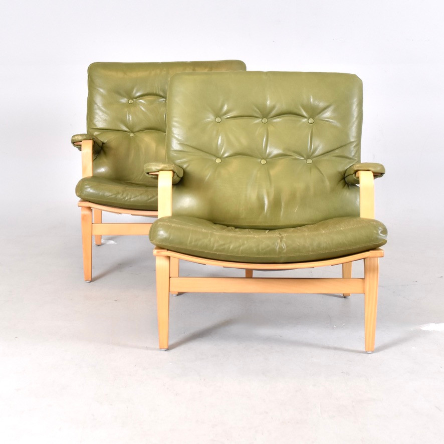 BRUNO MATHSSON. Fåtöljer, ett par, "Ingrid" Dux.