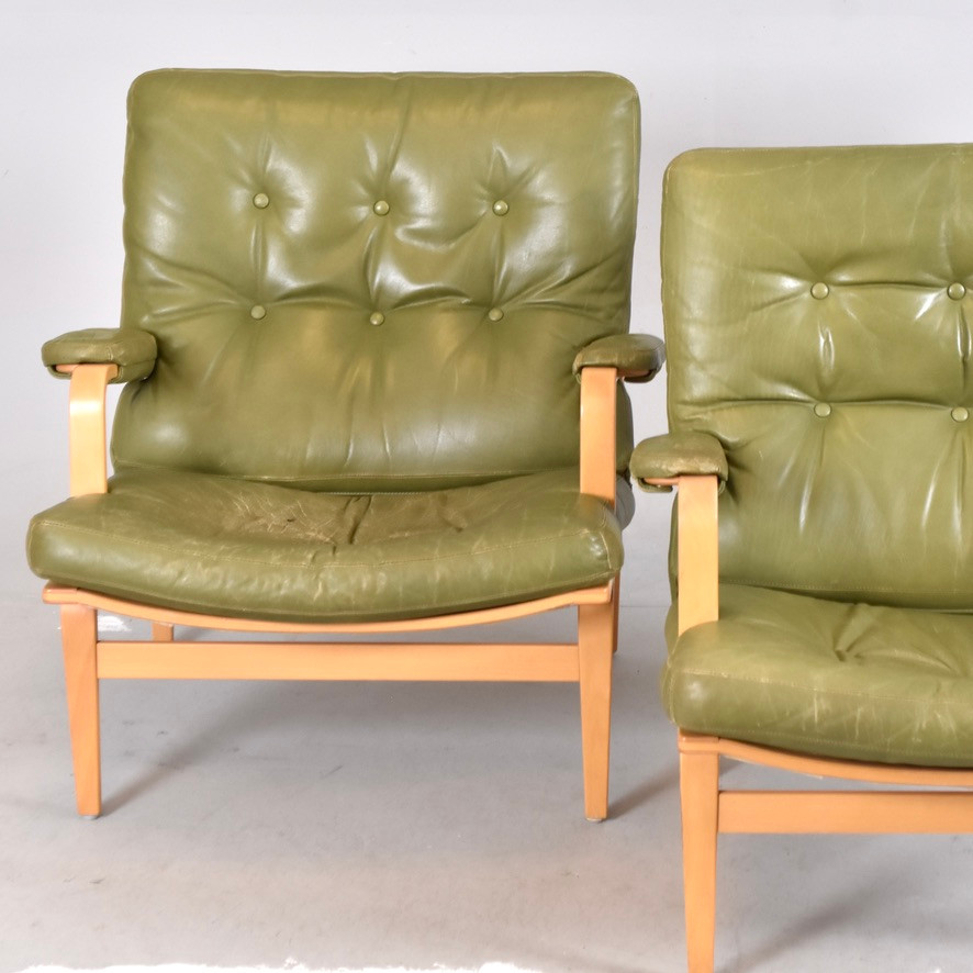 BRUNO MATHSSON. Fåtöljer, ett par, "Ingrid" Dux.