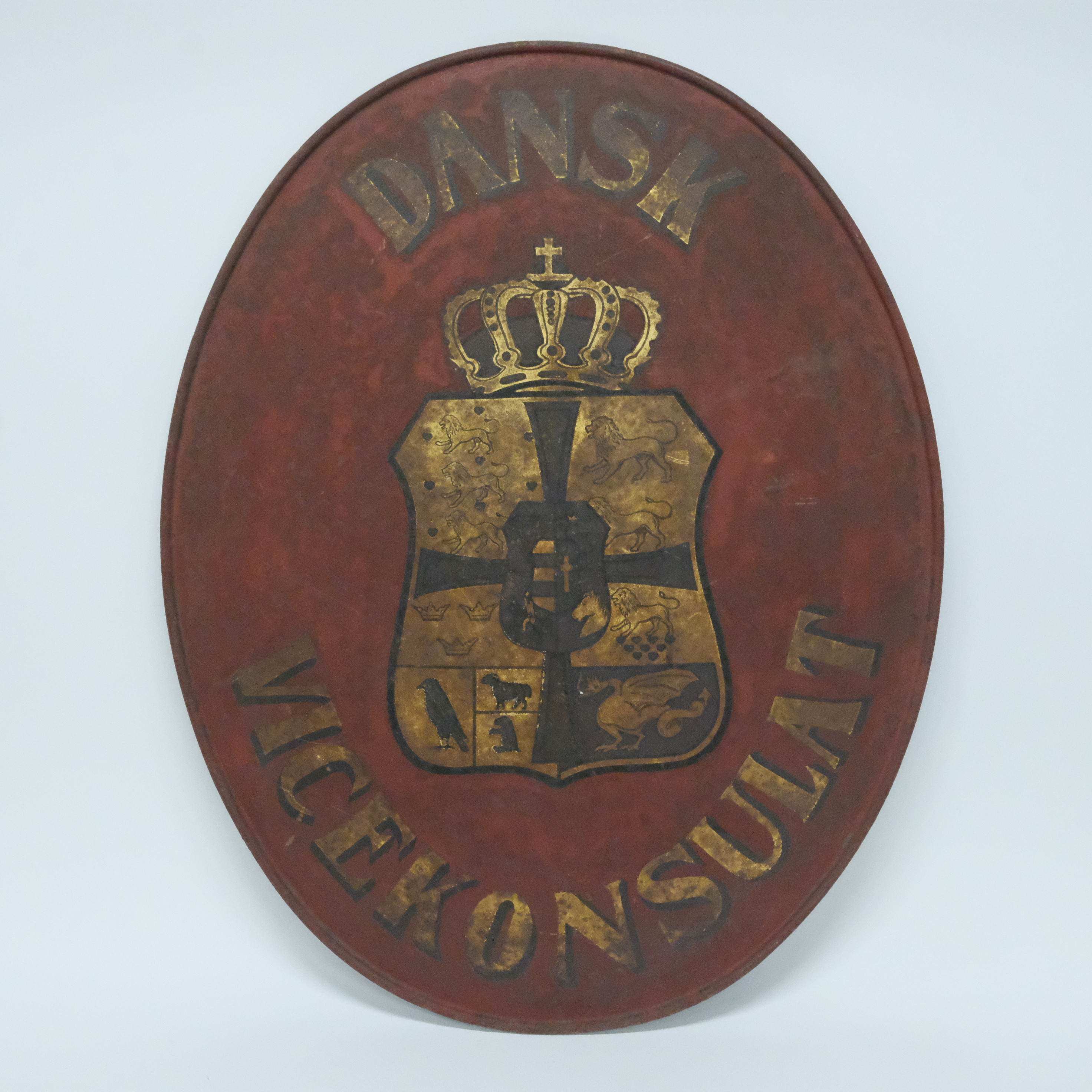 SKYLT, BLECKPLÅT, KGL DANSK VICEKONSULAT LANDSKRONA.