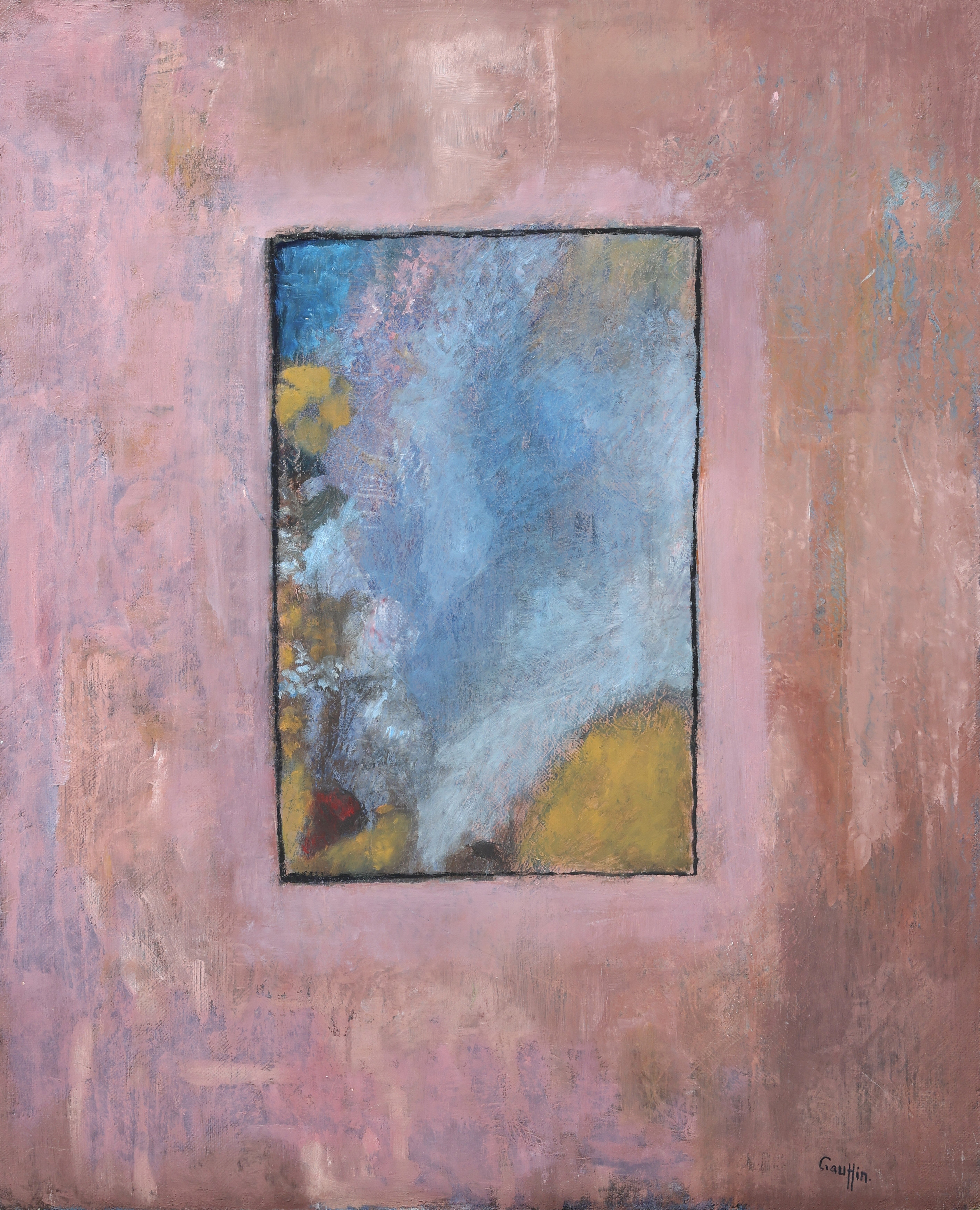 GUNNAR GAUFFIN. Olja på duk, "Minnesbild", signerad.