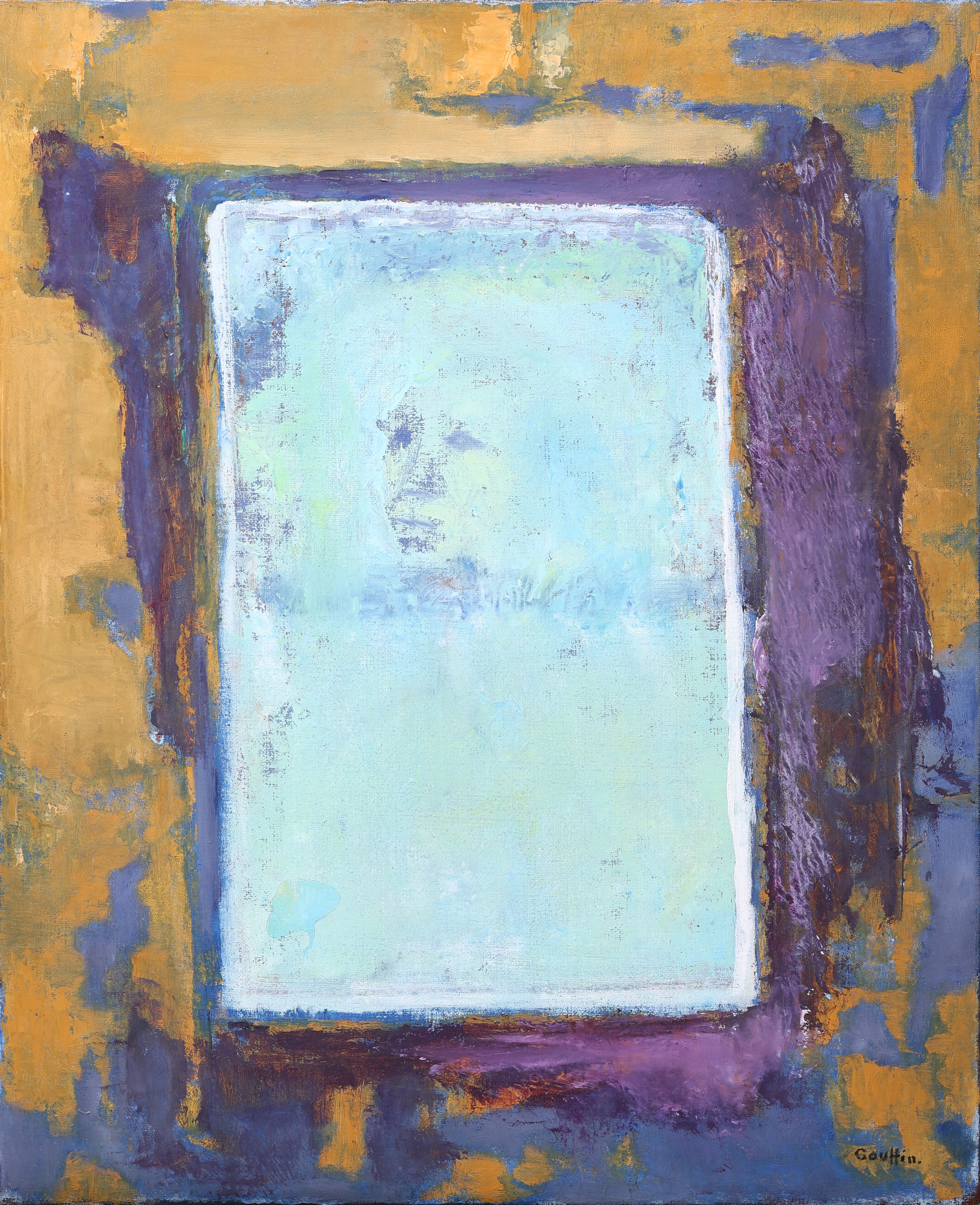 GUNNAR GAUFFIN. Olja på duk, "Tillbedjan", signerad.