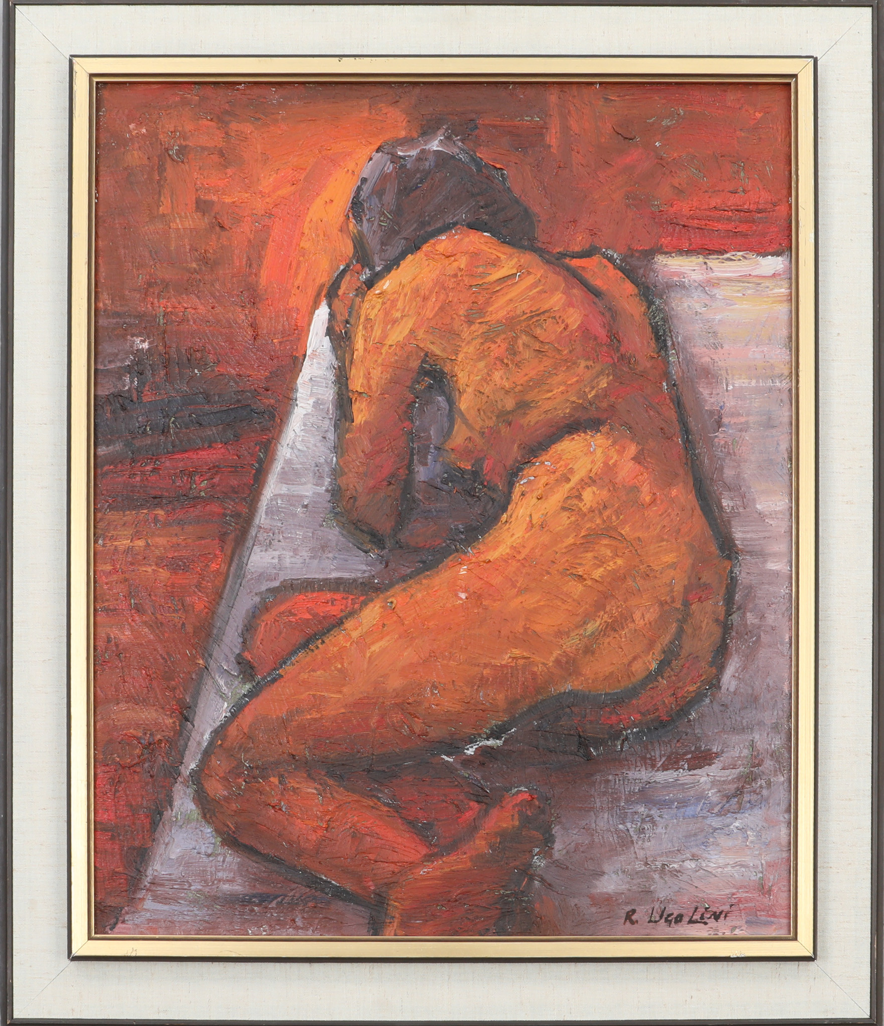 RENZO UGOLINI. Olja på duk, signerad.