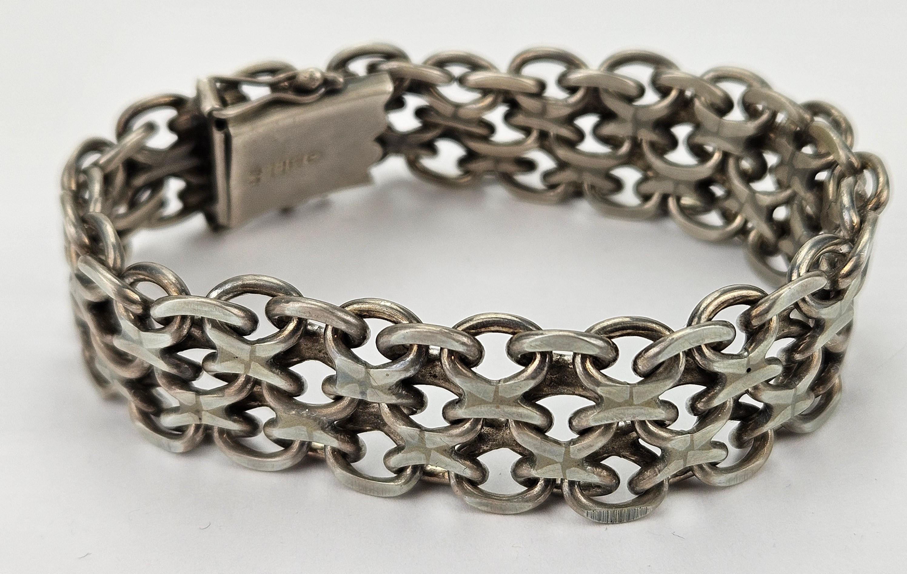 ARMBAND, "X-länk", silver, GK, Stockholm 1967, vikt ca. 41 gram.