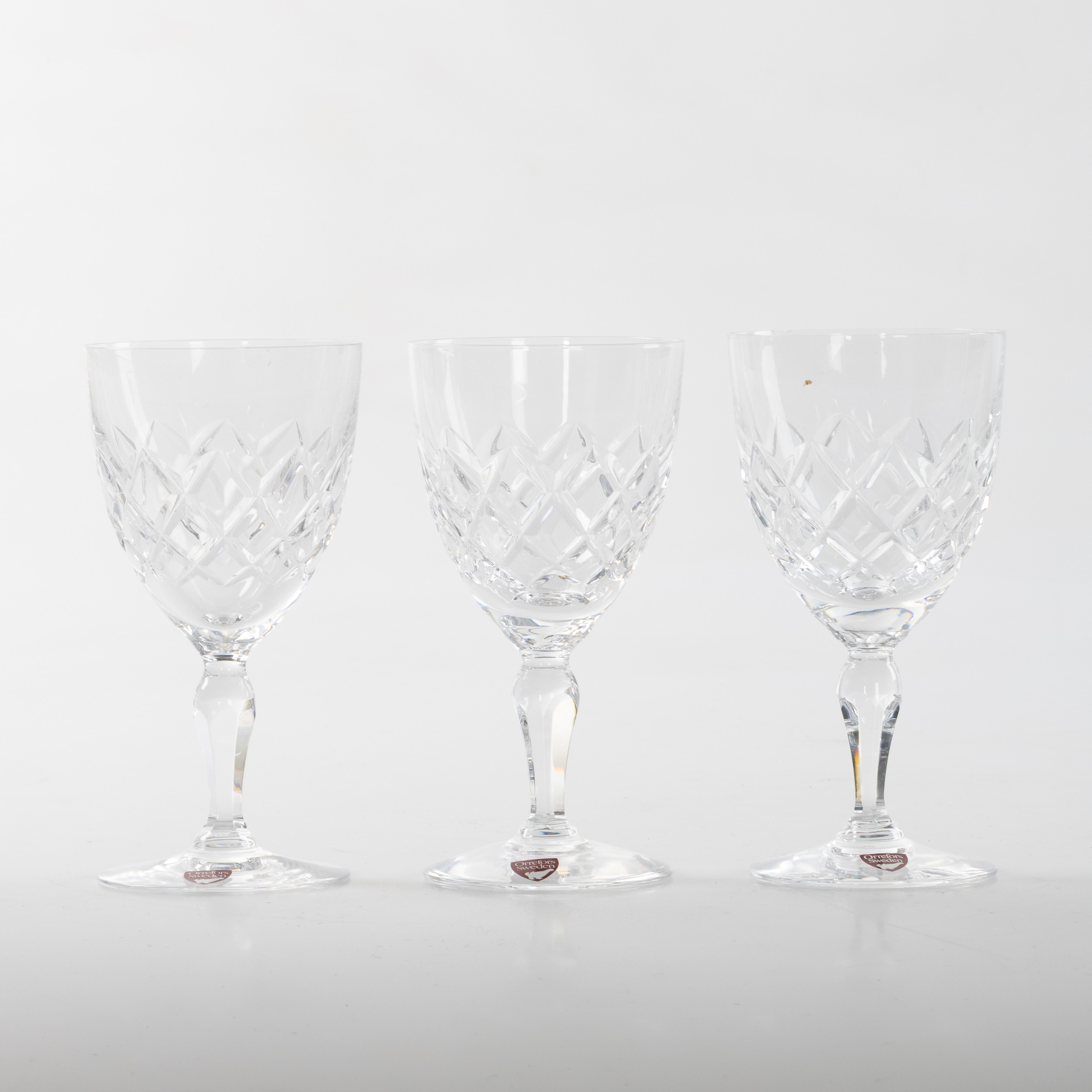 GUNNAR CYRÉN. Servisglas, vinglas, 12 delar, "Karolina", Orrefors.