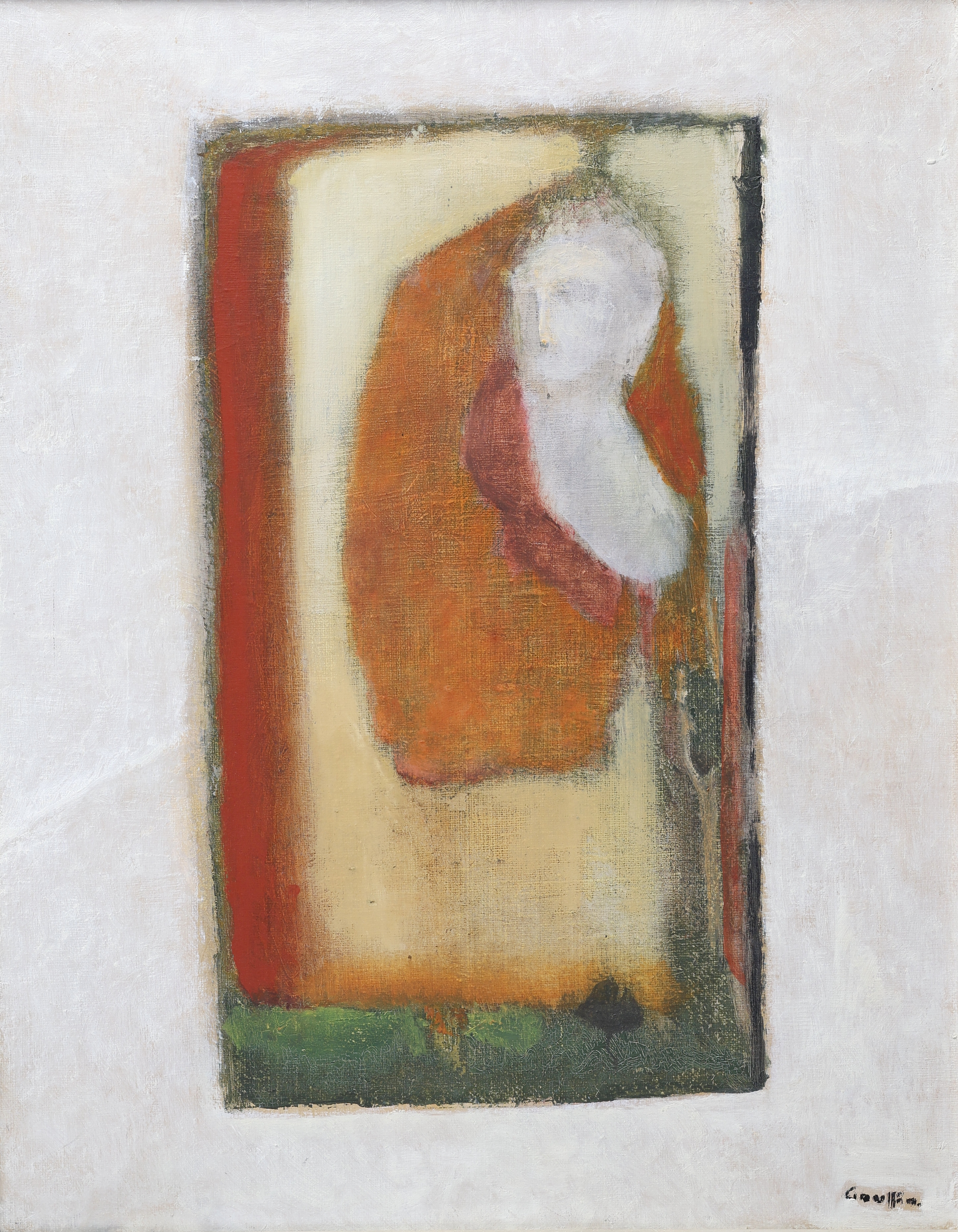 GUNNAR GAUFFIN. Olja på duk, "Gammal Hjälte", signerad.