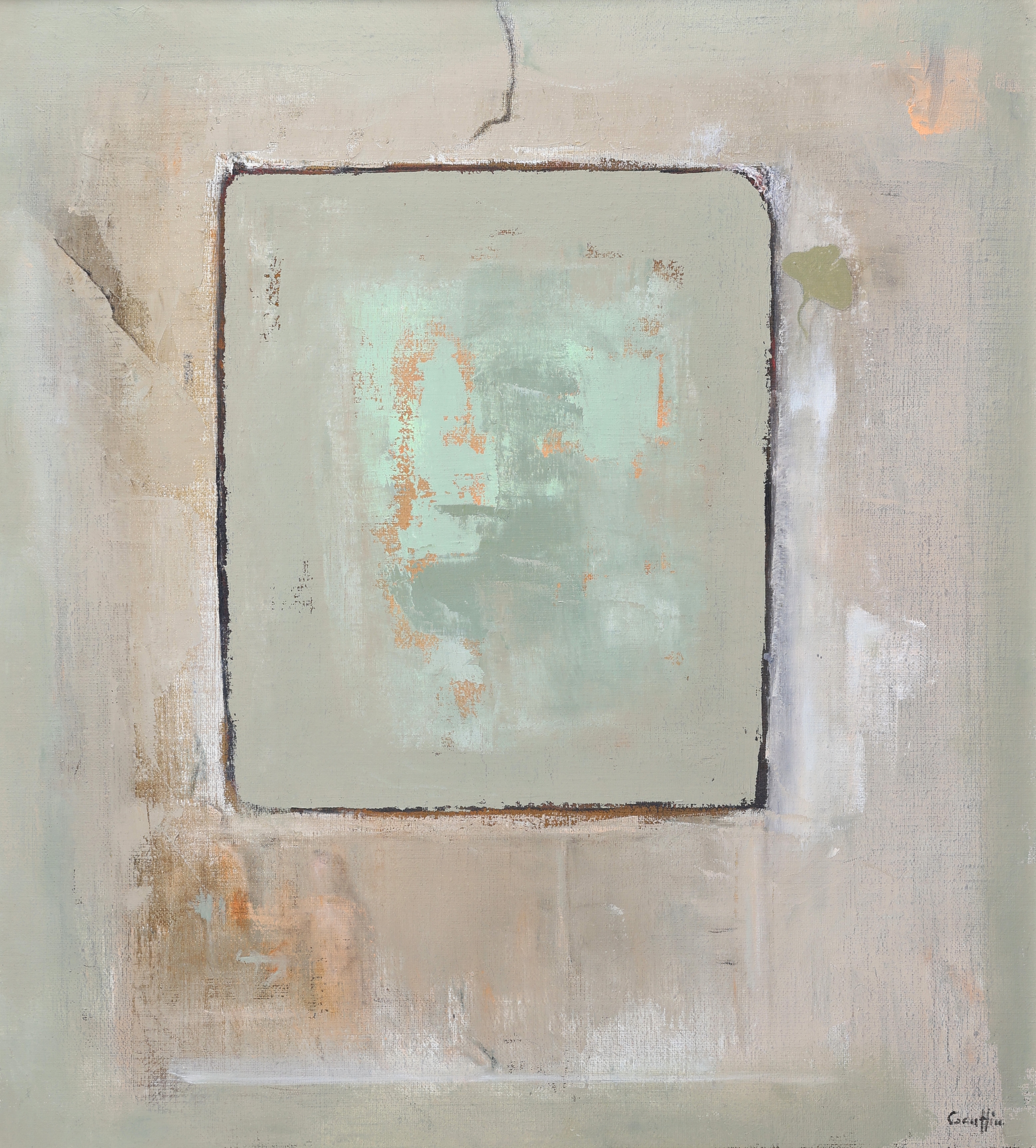 GUNNAR GAUFFIN. Olja på duk, "Utsuddade bokstäver"signerad.