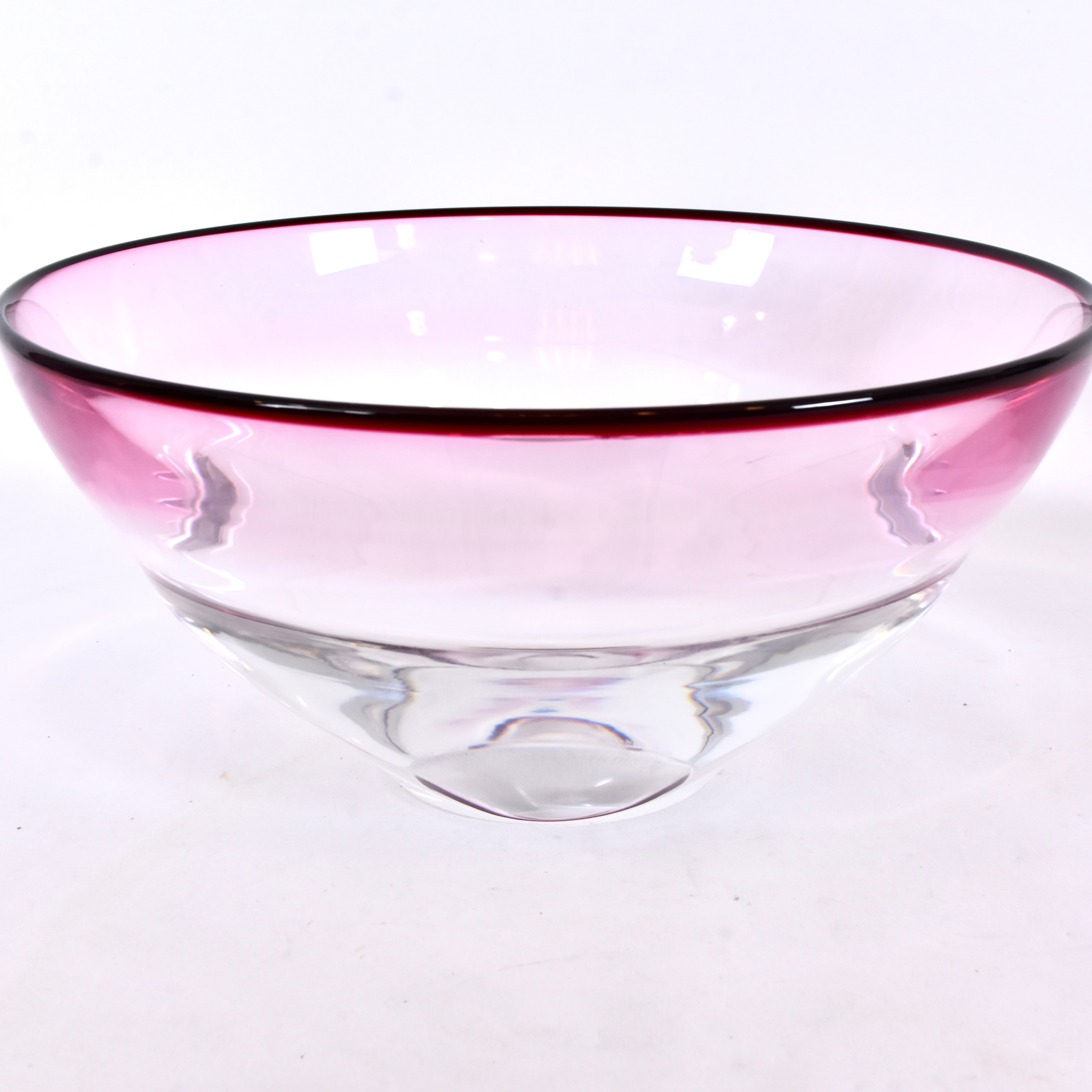 GÖRAN WÄRFF. skål, delvis rosa glasmassa, Kosta "Fragancia".