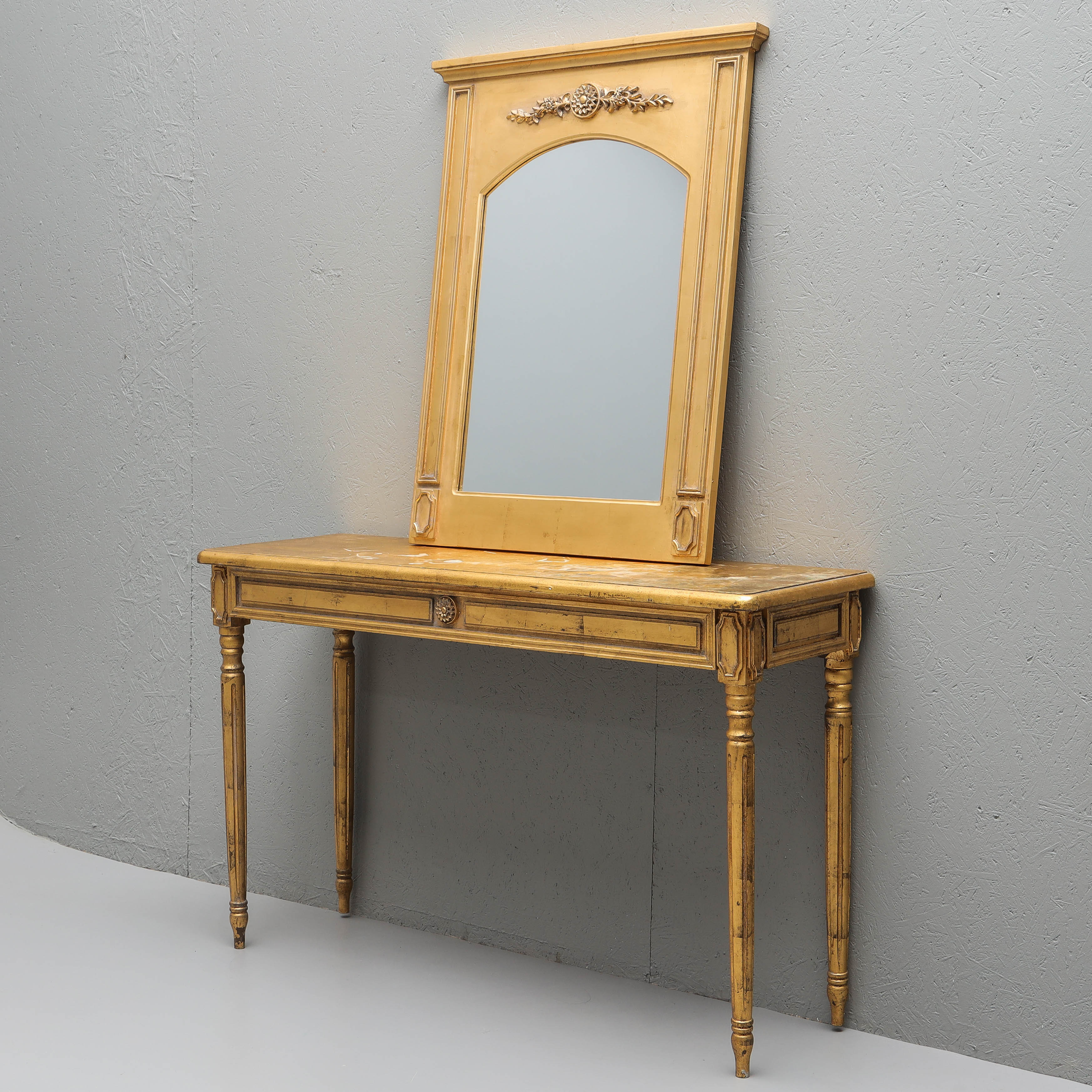 AVLASTNINGSBORD med SPEGEL, 2 delar, gustaviansk stil.