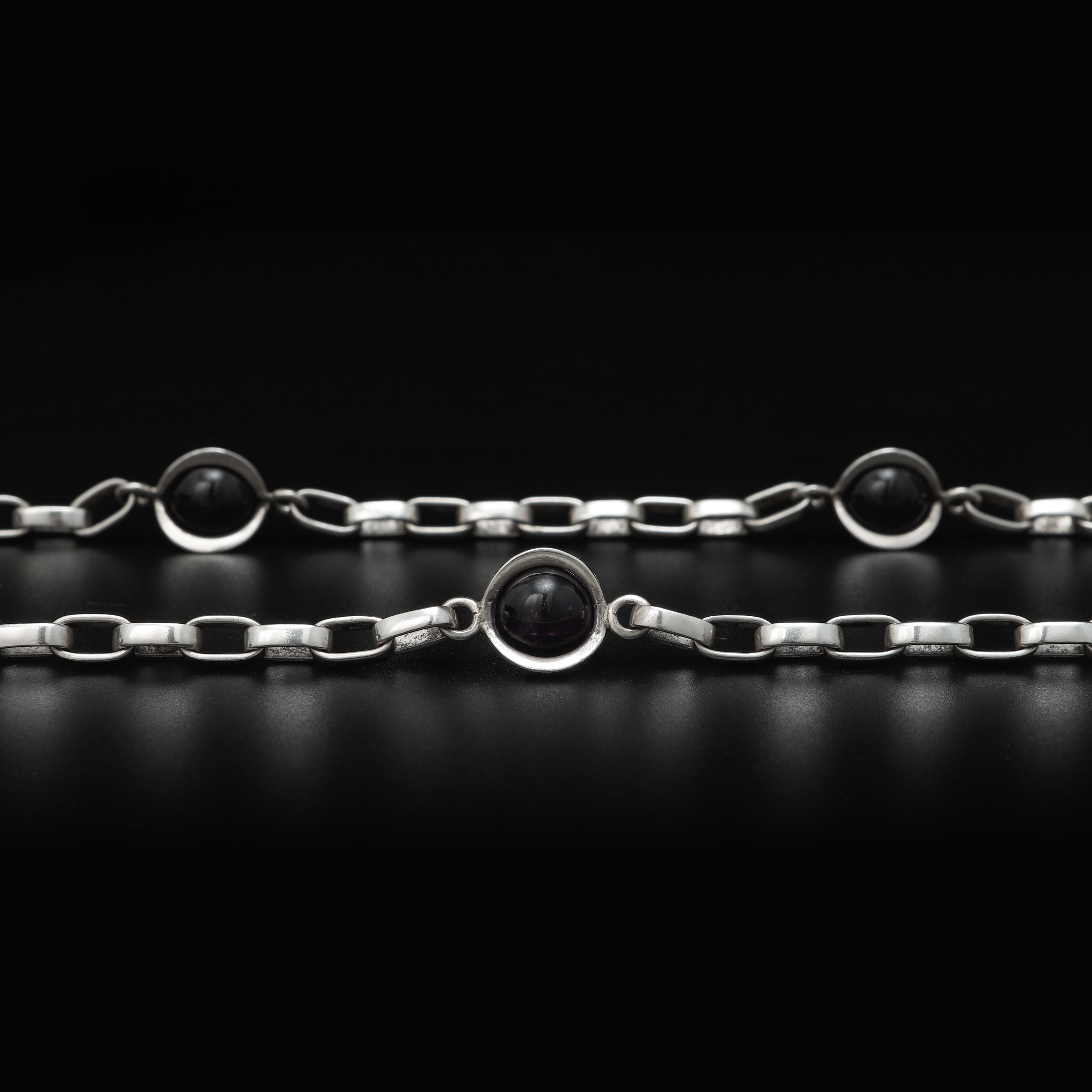 SVEN-ERIK HÖGBERG. Halskedja, silver, ametister, Göteborg, 1971.