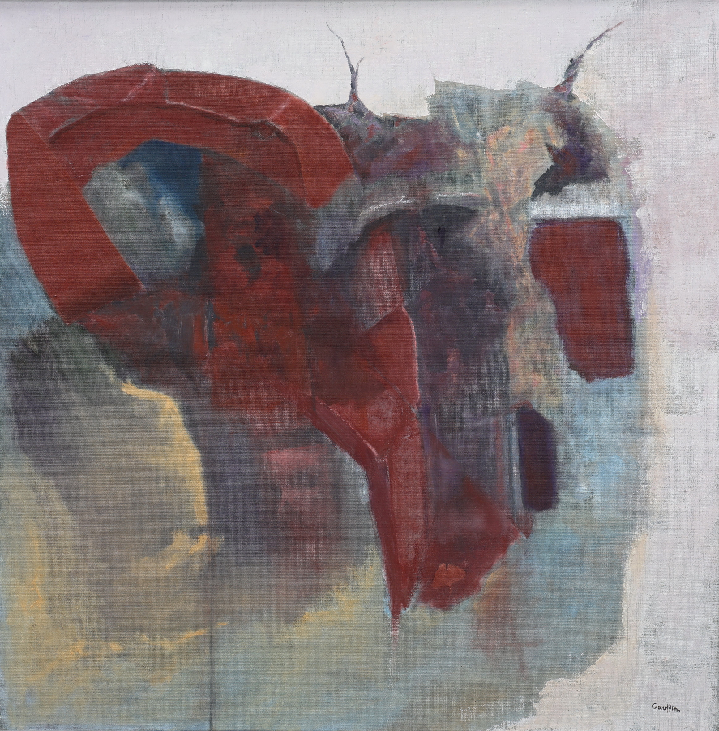 GUNNAR GAUFFIN. Olja på duk, "Svärmiskt kvarter", signerad.