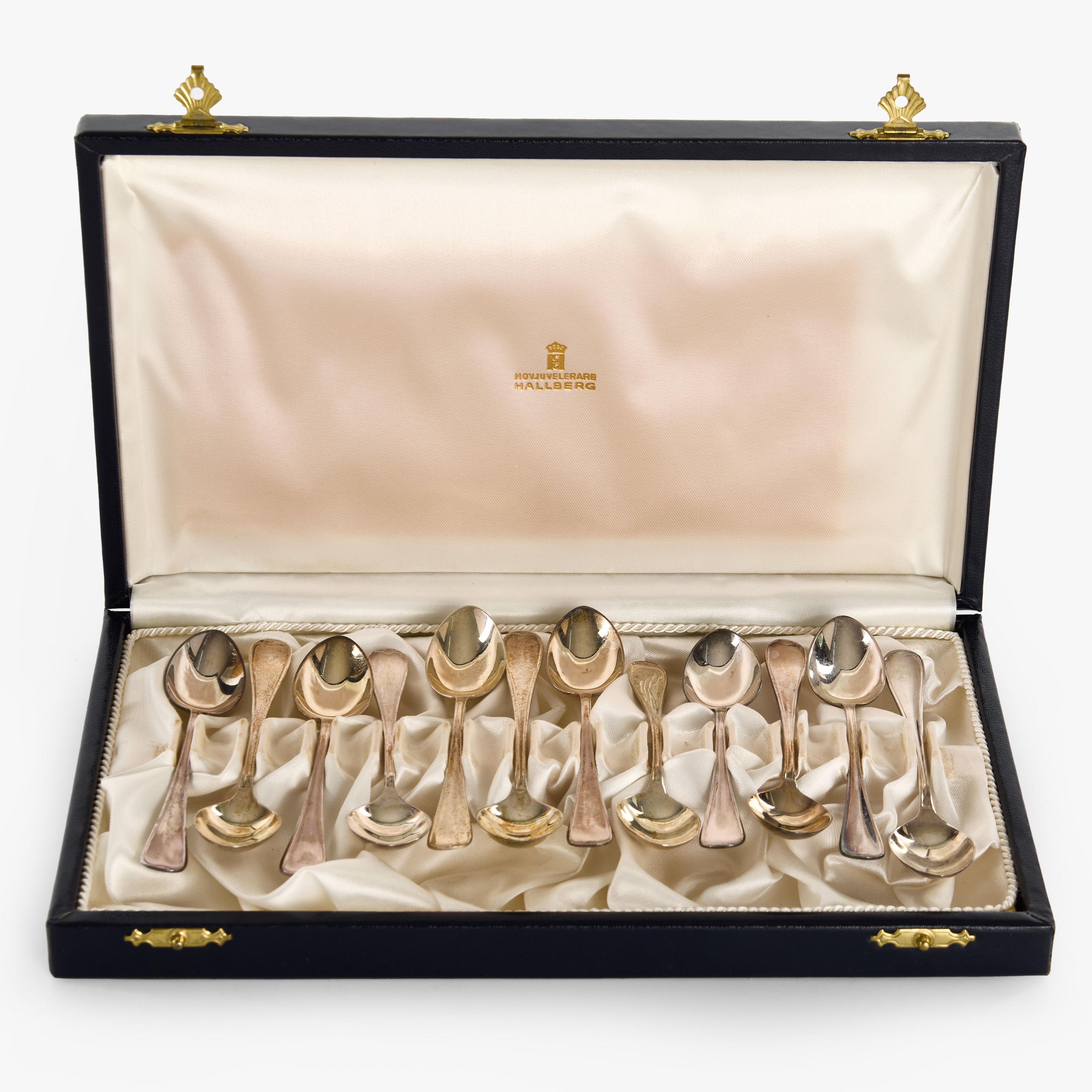 KAFFESKEDAR, 12 st, silver, "Svensk", Guldsmedsaktiebolaget (GAB), Stockholm.