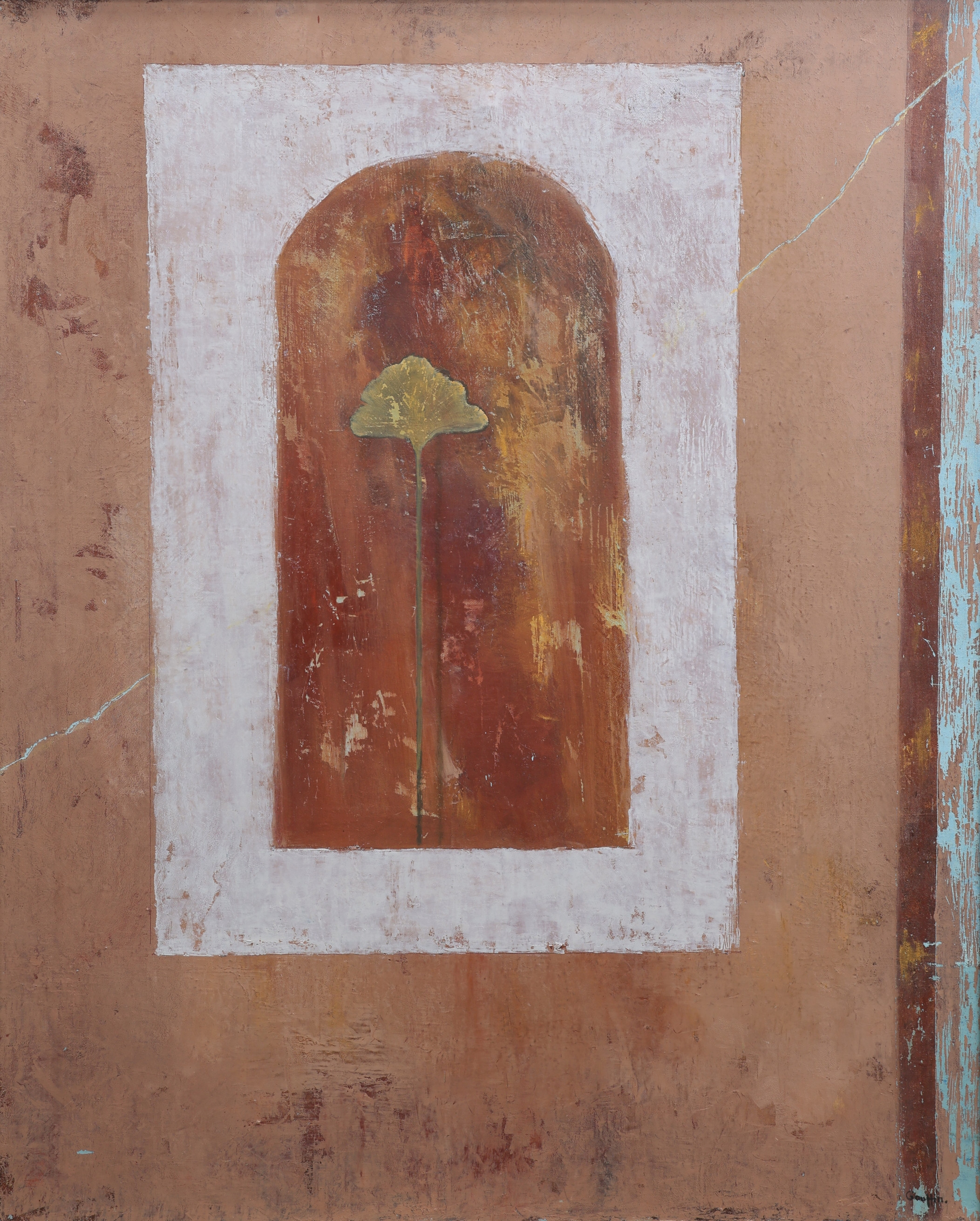 GUNNAR GAUFFIN. Olja på duk, "Tiden går", signerad.