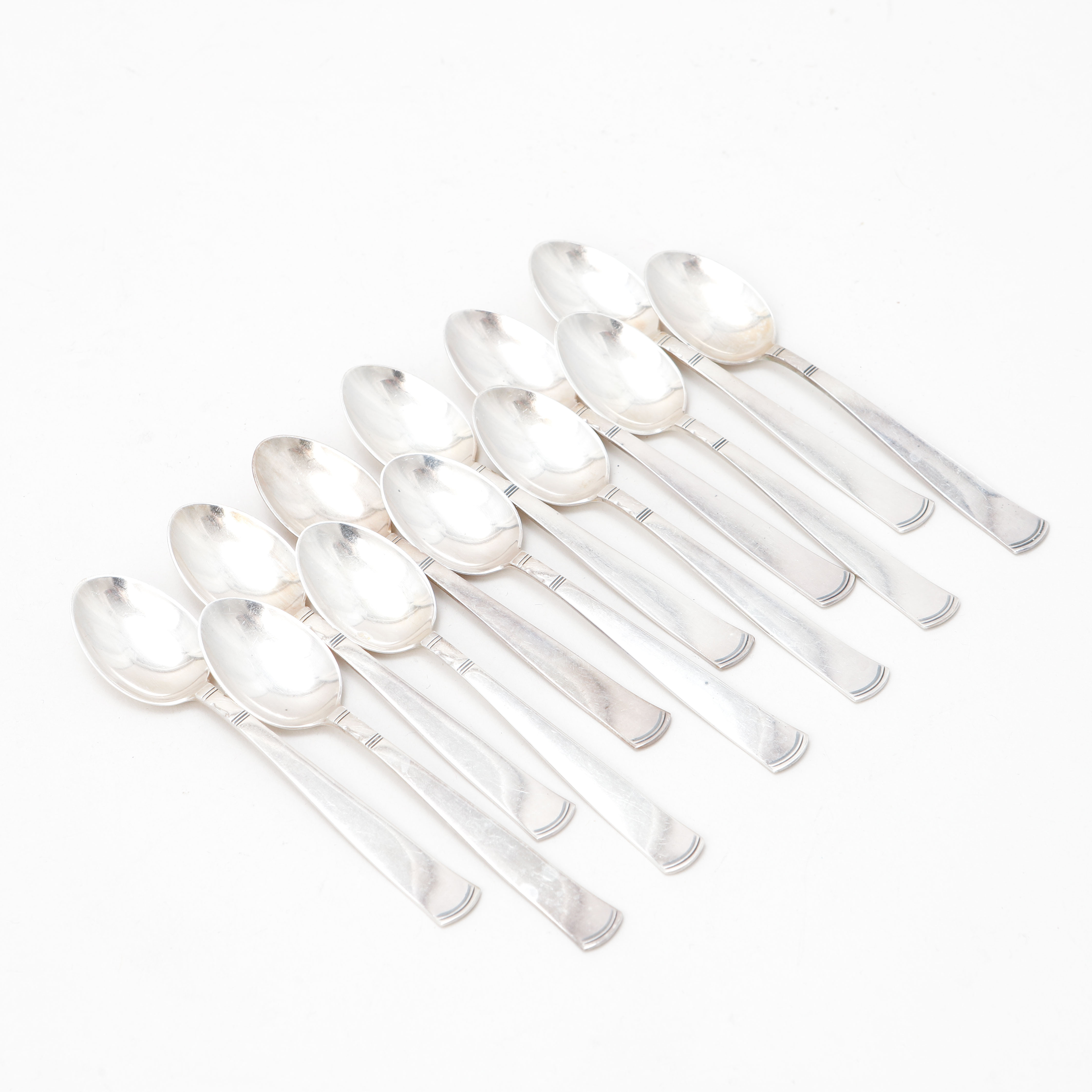 KAFFE/MOCCASKEDAR, 12 st, "Rosenholm", silver, vikt ca 148 gram.