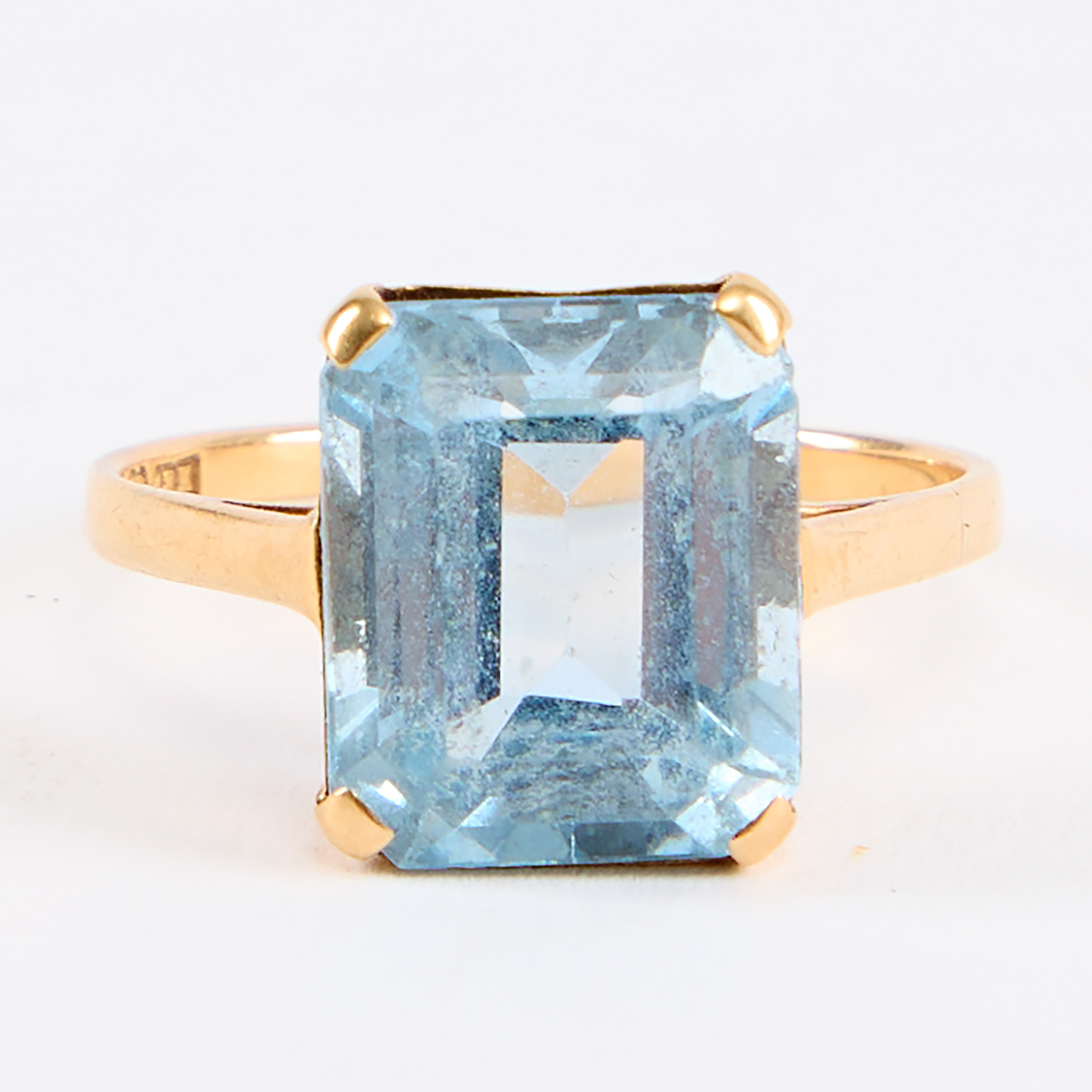 RING, guld 18K med syntetisk blå spinell.