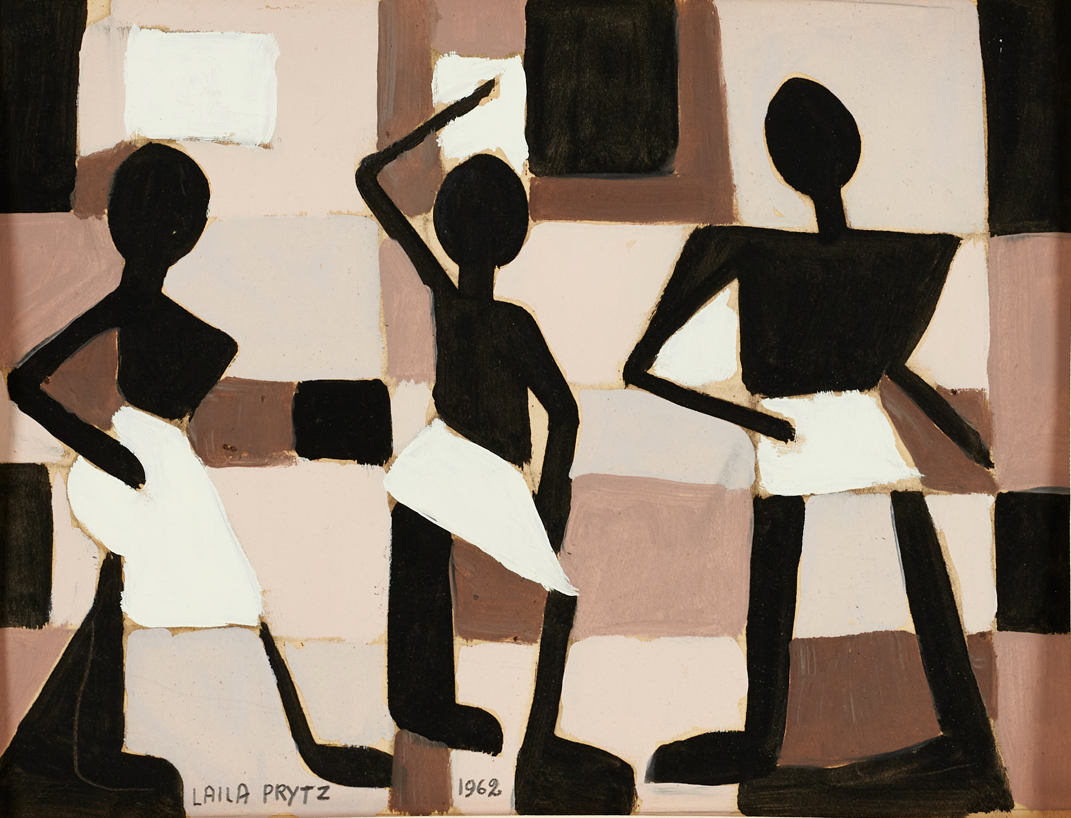 LAILA PRYTZ (Sverige, Gällivare 1907-1982 Stockholm). Figurkomposition, signerad och daterad 1962, gouache.
