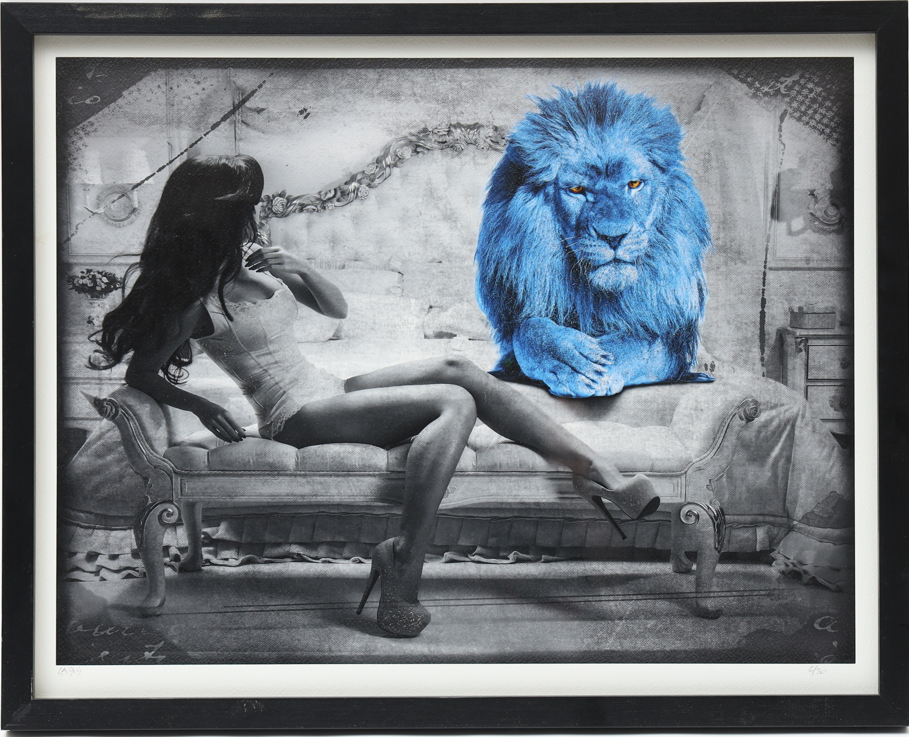 LARS TUNEBO. Pigment print, "King in bed". Signerat och numrerat.