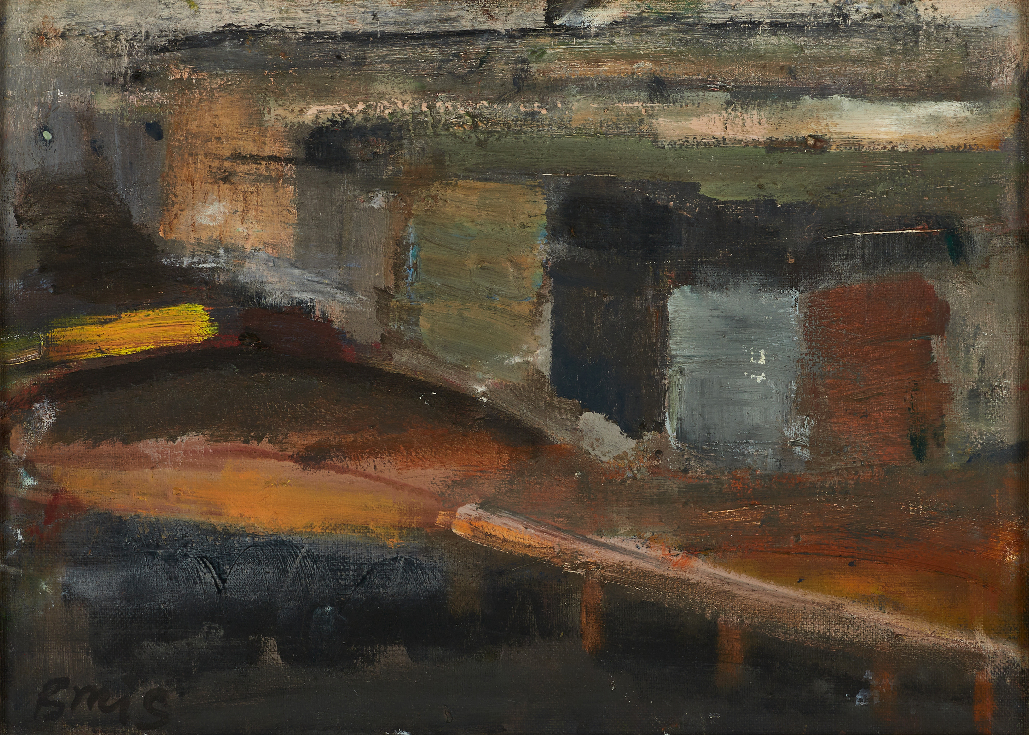 BRITTMARI JACOBSSON (Göteborg 1918-1992 Stockholm). "Från mitt fönster", monogramsignerad, olja på duk.