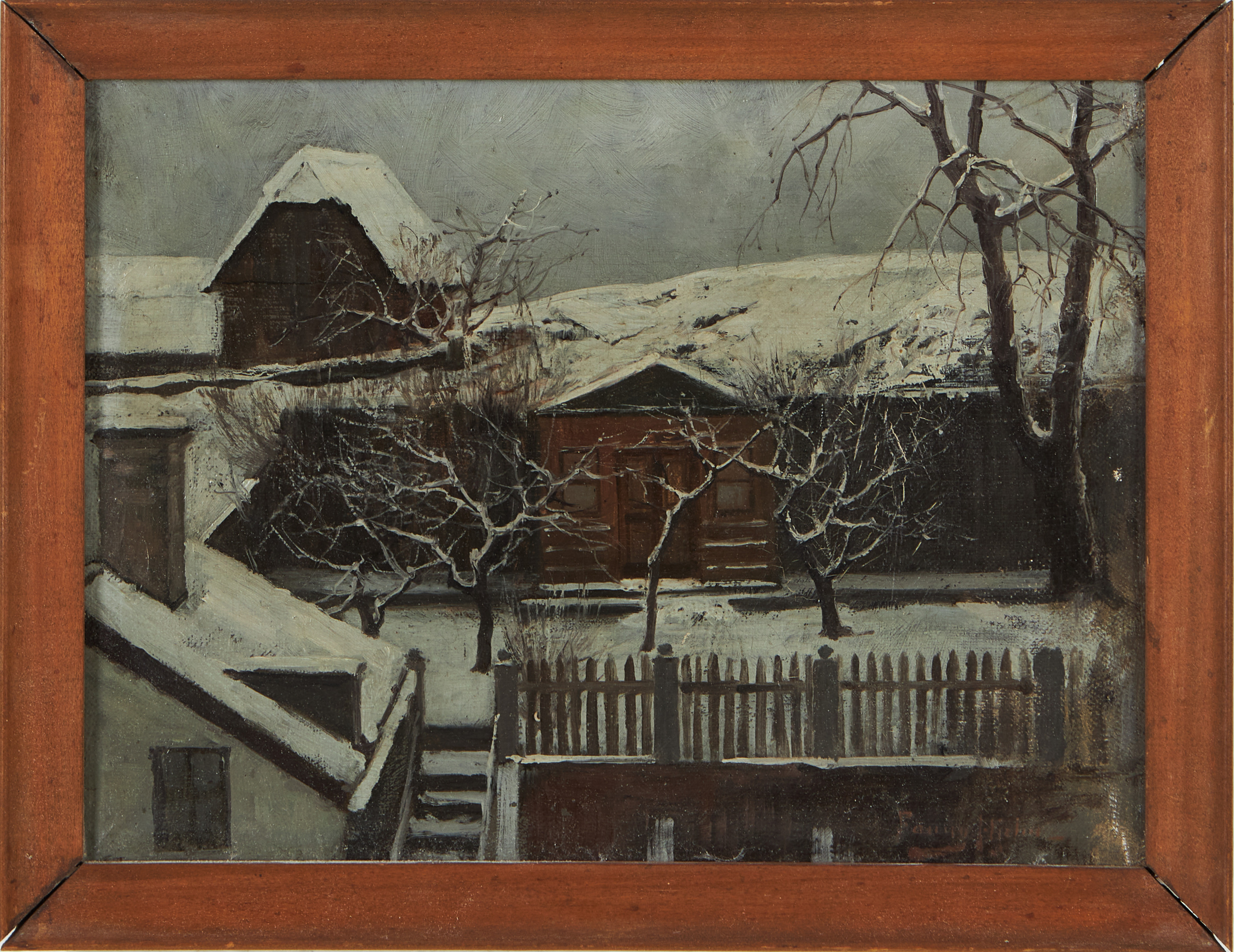 FANNY HJELM (1858-1944). "Tegnérlunden för 50 år sedan", olja på duk, signerad, daterad a tergo 1873.