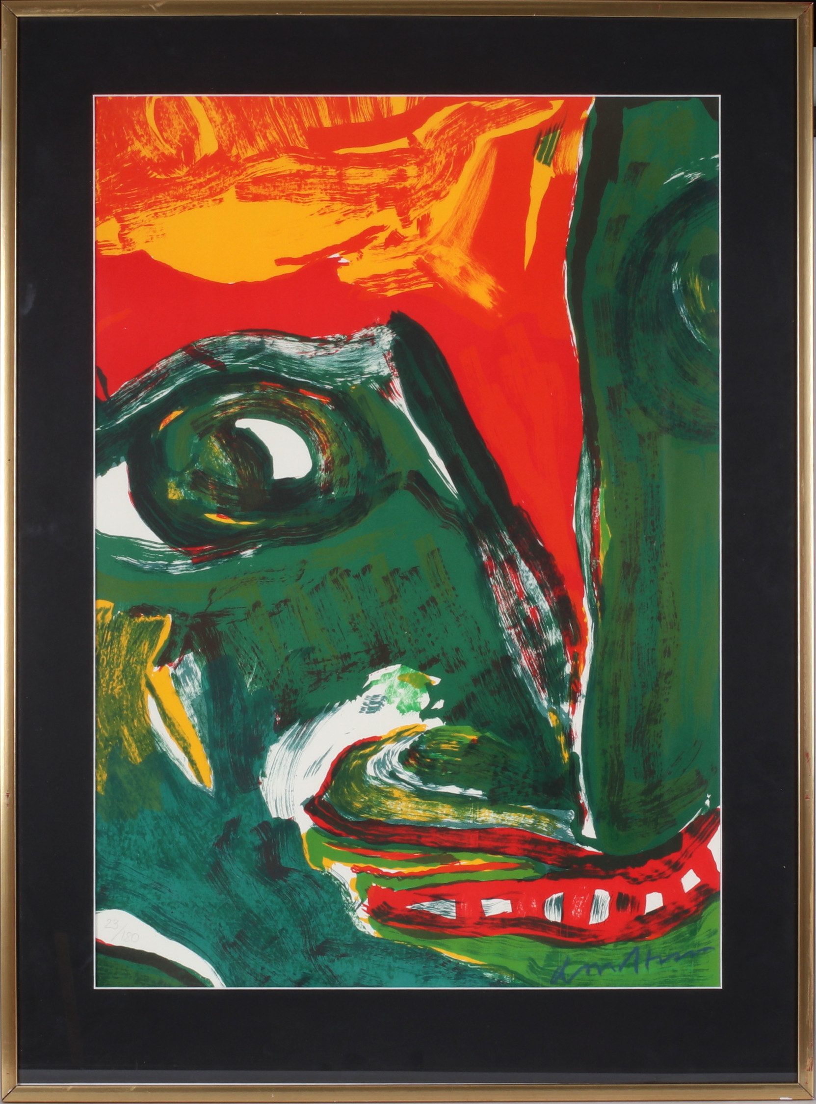 BENGT LINDSTRÖM. Ansikte, litografi, signerad och numrerad 23/180.