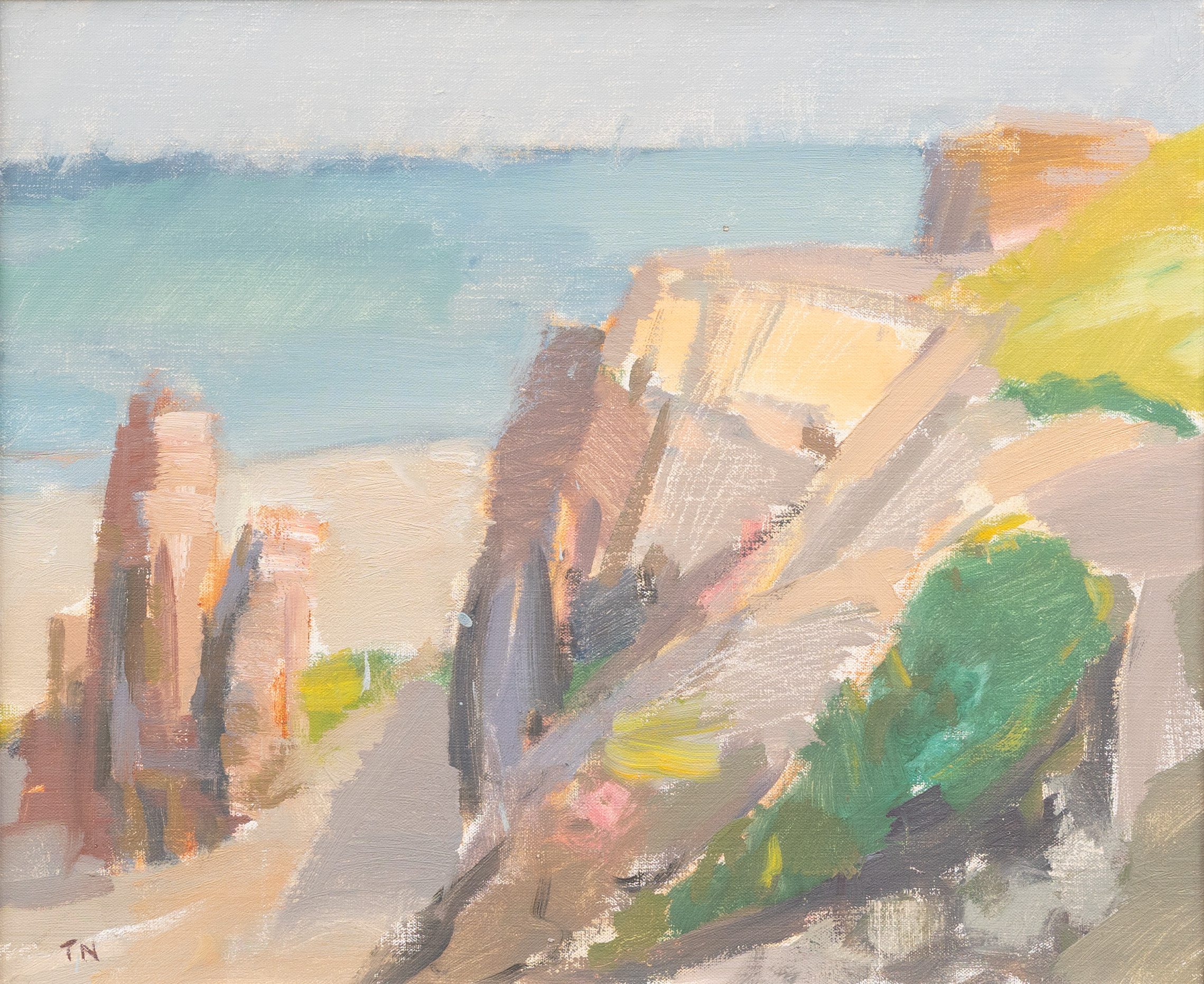 TAGE NILSSON. "Klippar Hovs Hallar", olja på duk, signerad TN.