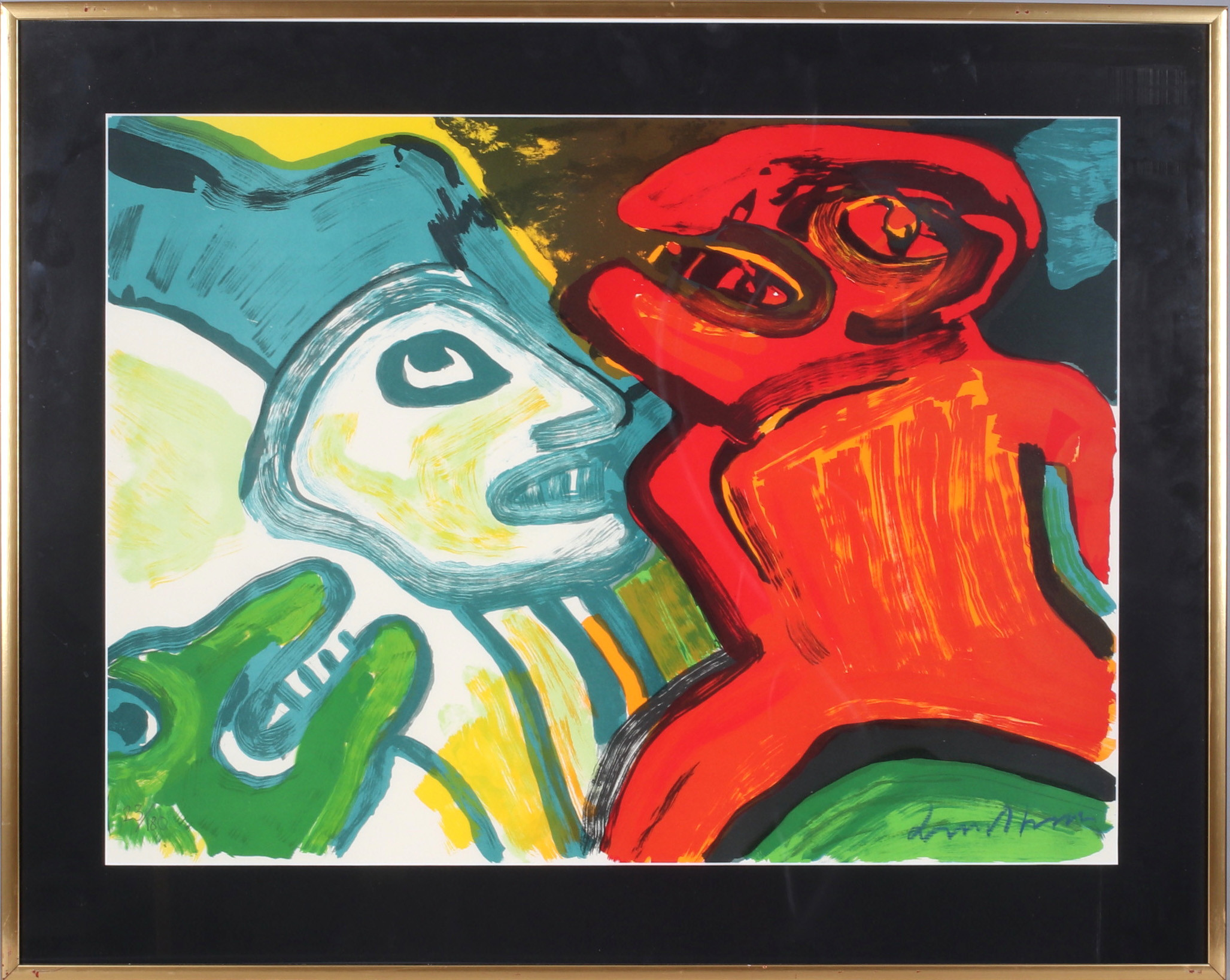 BENGT LINDSTRÖM. Komposition med figurer, litografi, signerad och numrerad 23/180.