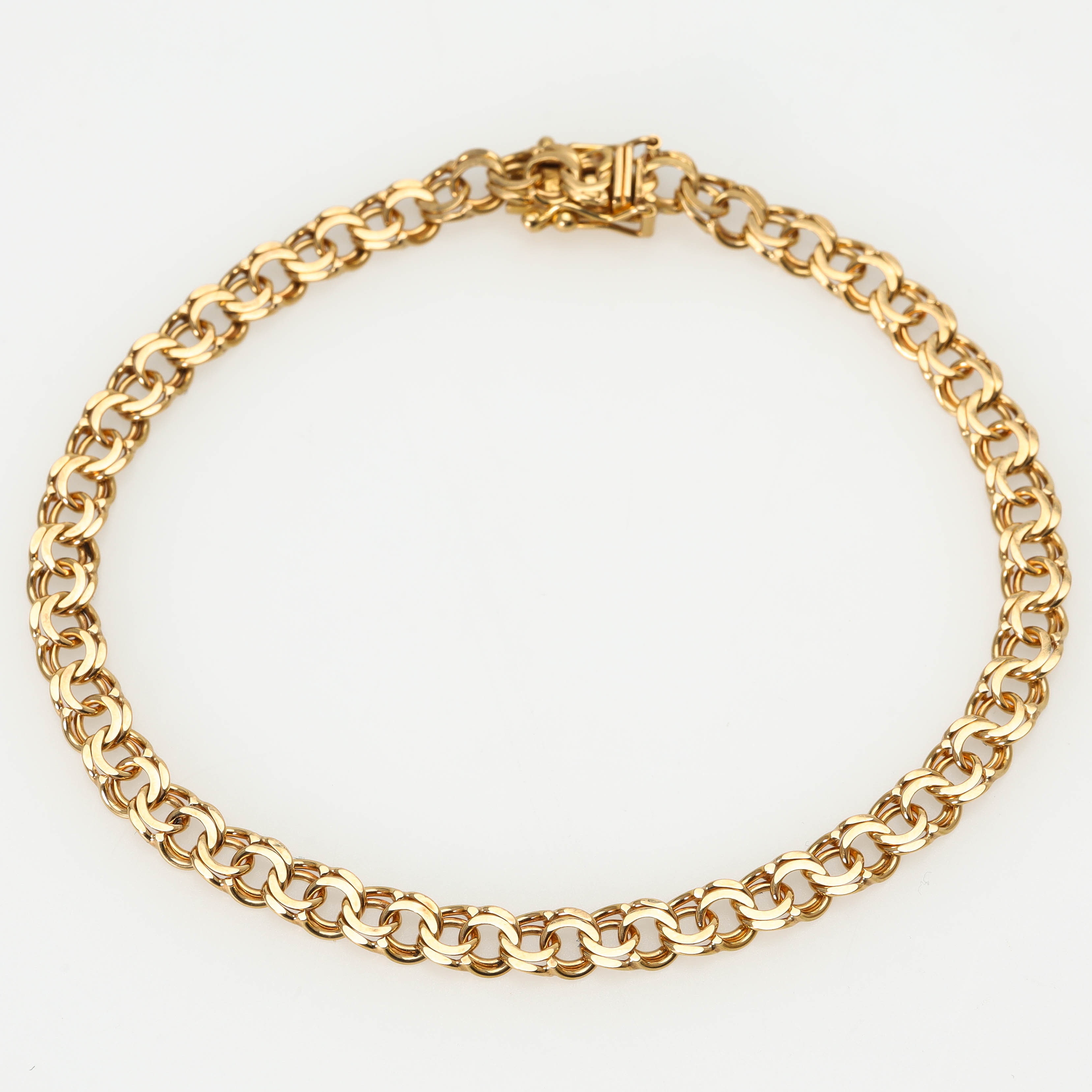 ARMBAND, 18 k guld, bismarcklänk.