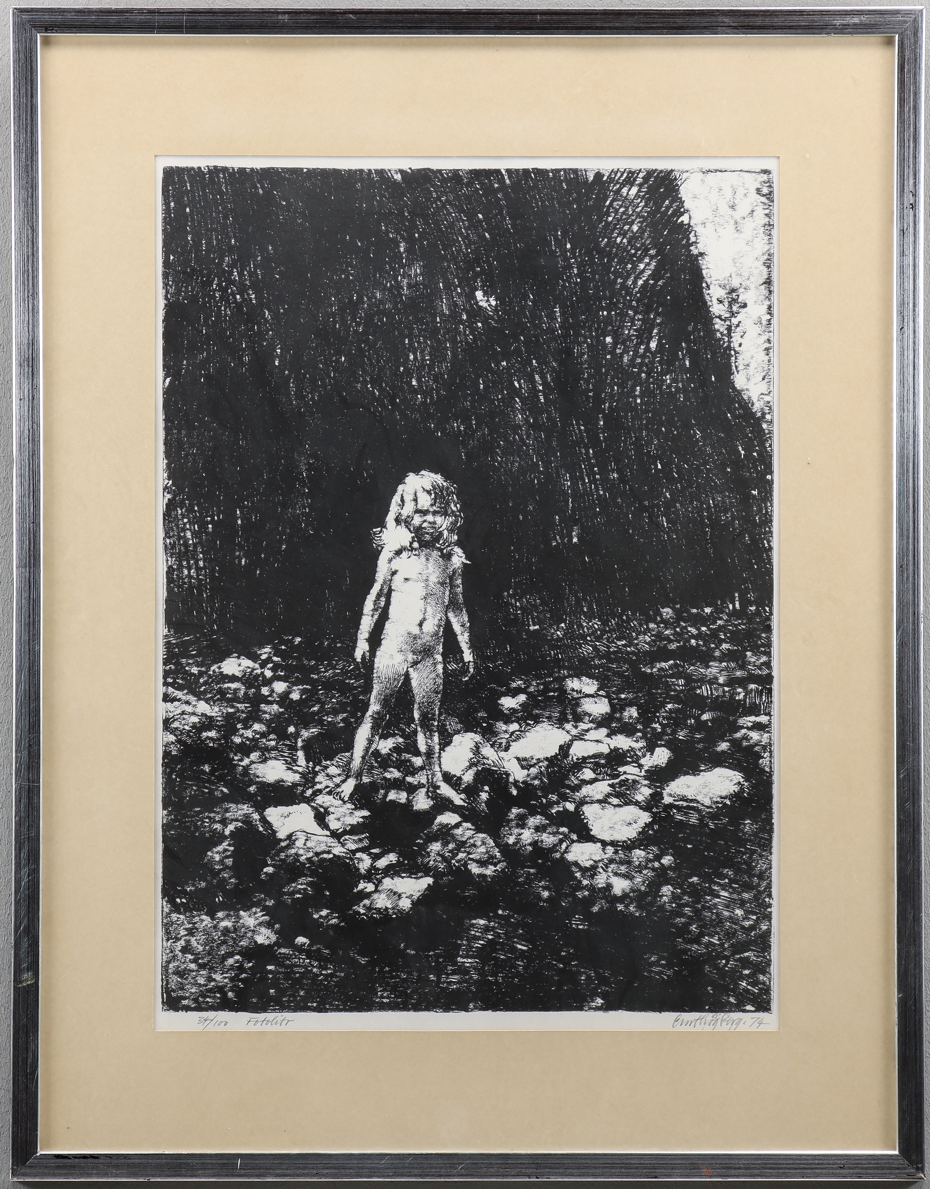 OIDENTIFIERAD KONSTNÄR fotolito 24/100, signerad.