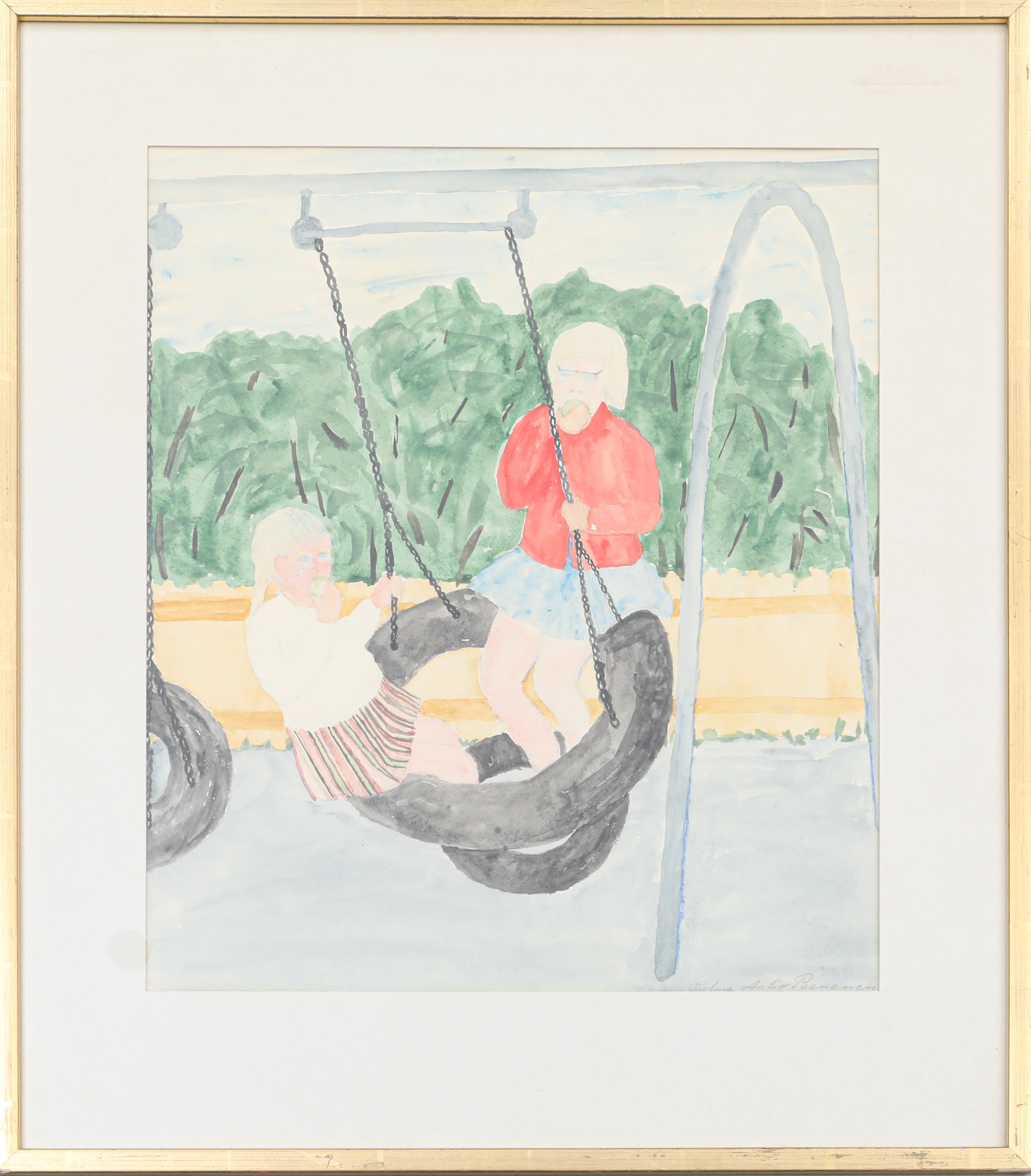 THELMA AULIO PAANANEN. Akvarell, signerad.