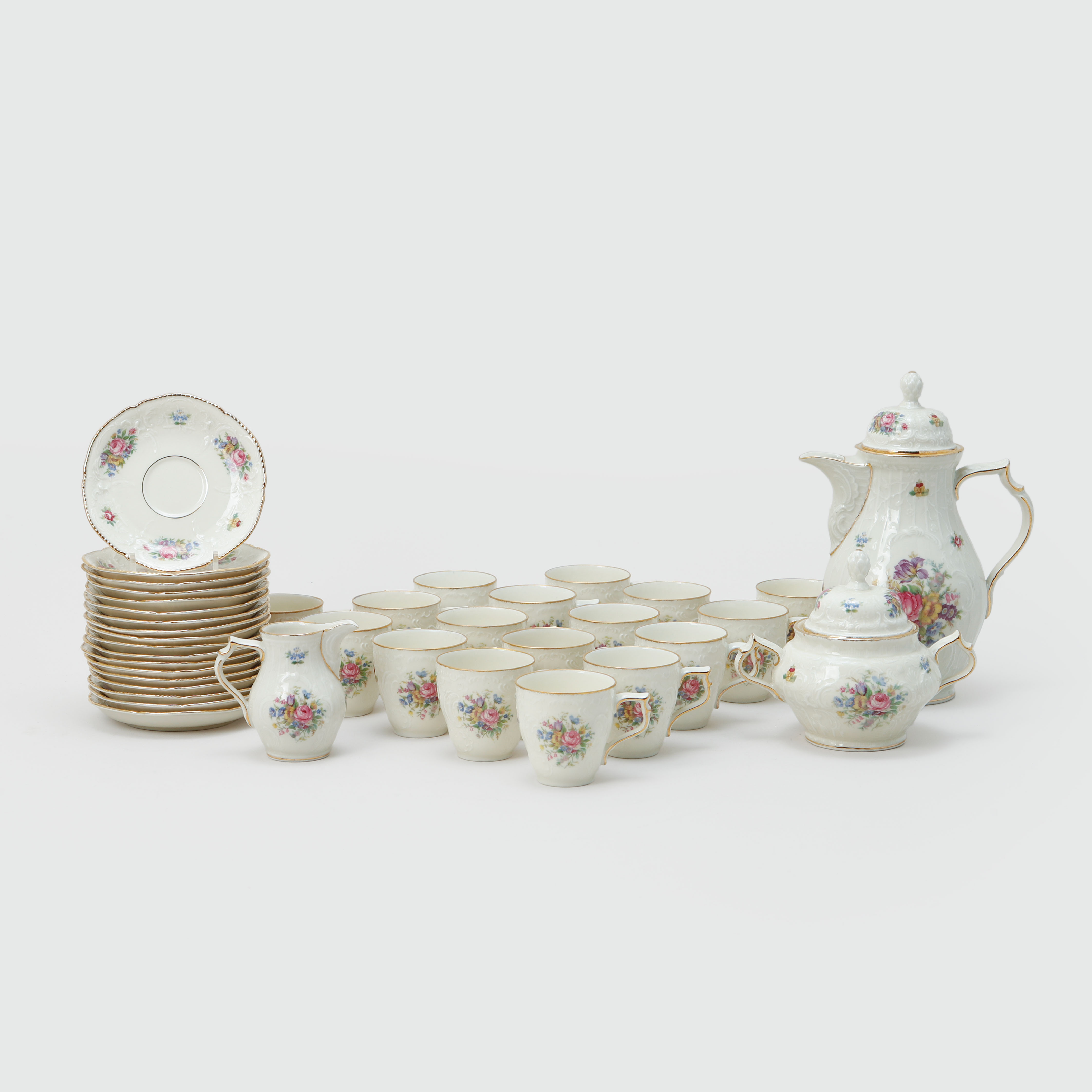 MOCKASERVIS, 20 delar, "Sanssouci", porslin, Rosenthal, Tyskland.
