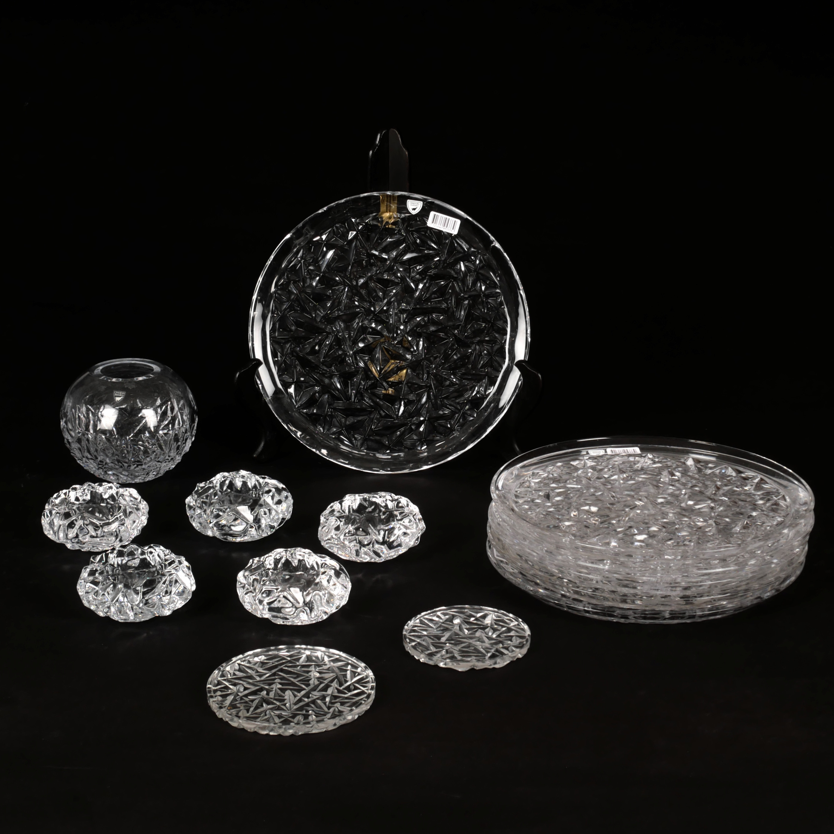 LENA BERGSTRÖM. Glasservis, 14 delar, "Carat", kristall, Orrefors.