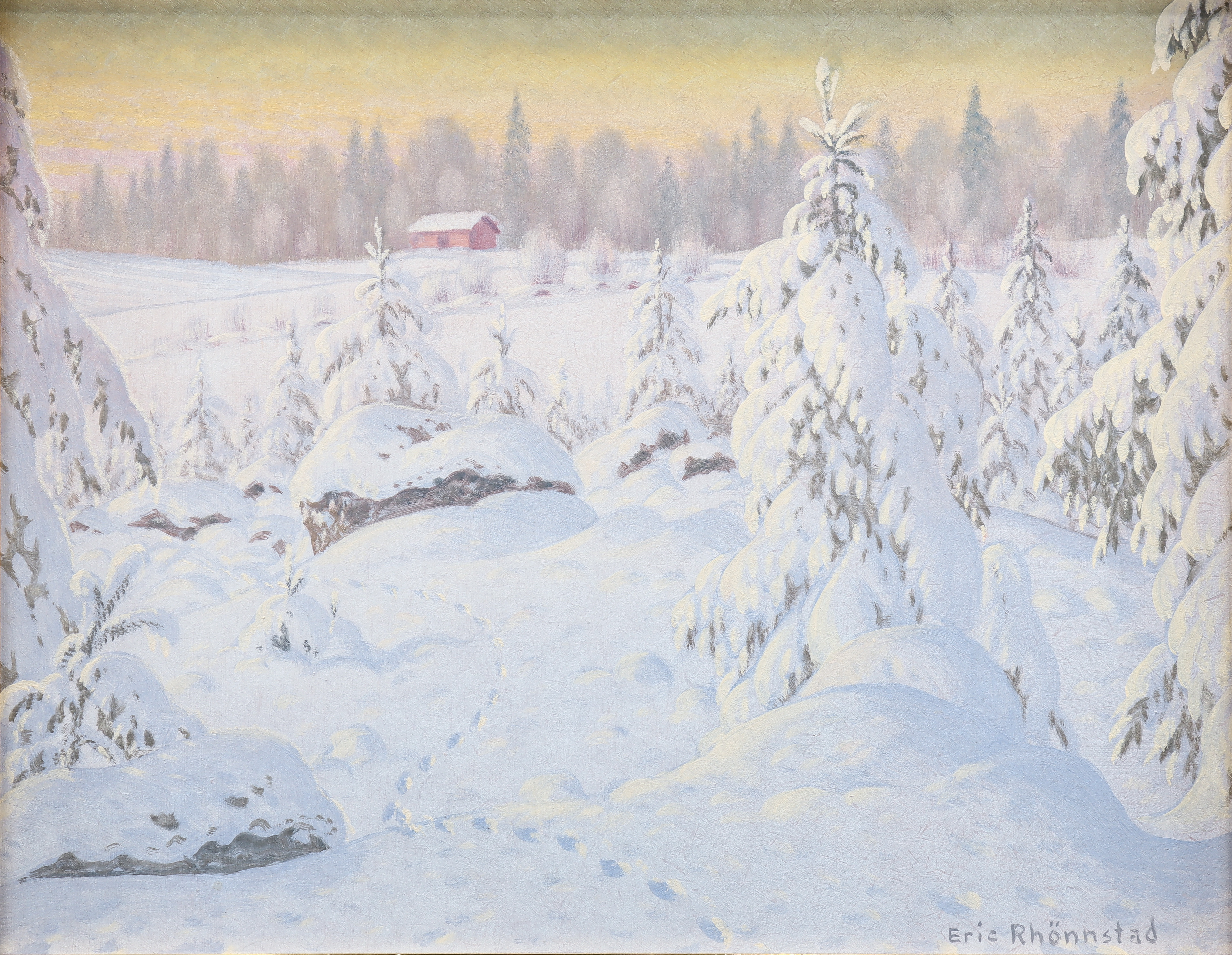 ERIC RHÖNNSTAD. Olja på pannå, signerad.