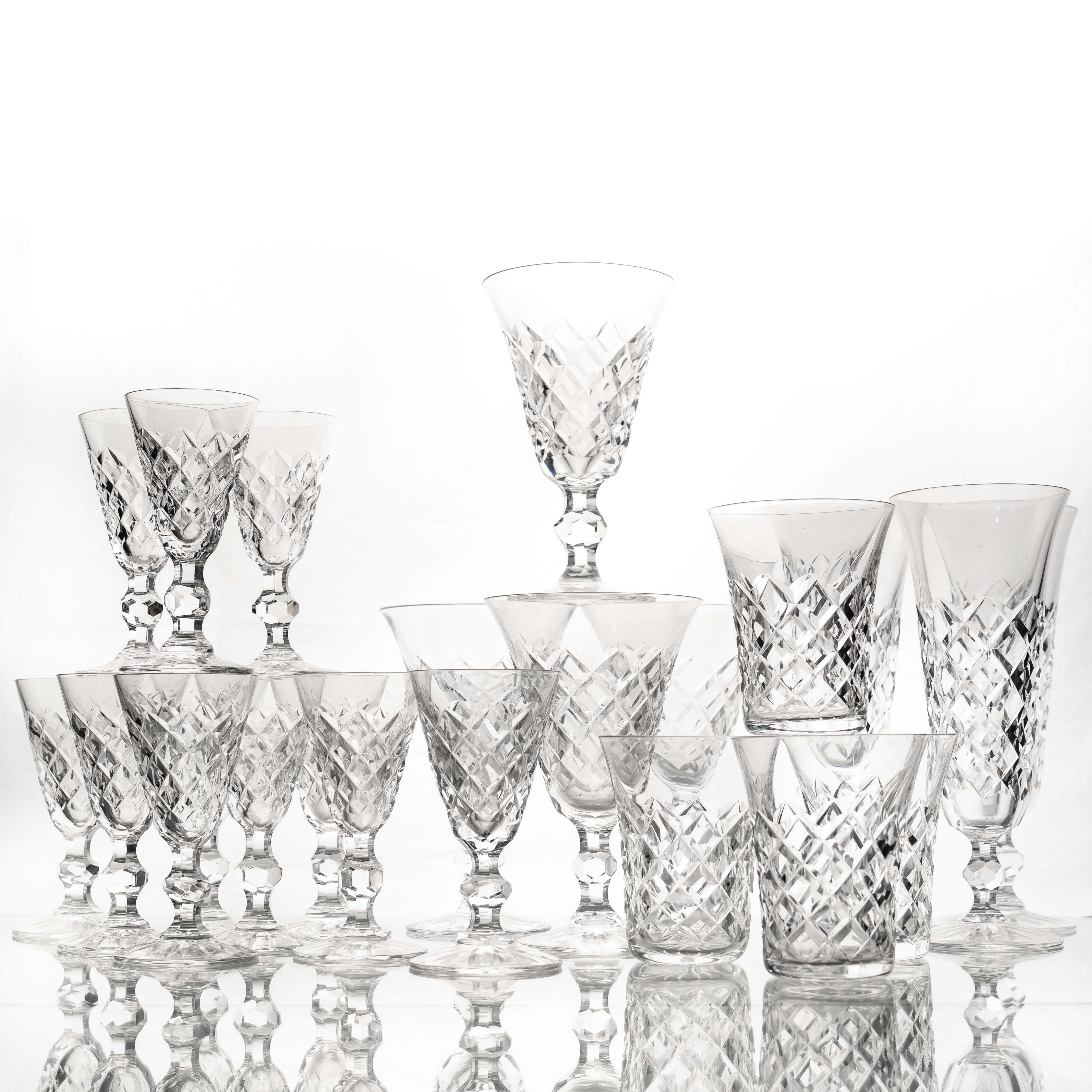 FRITZ KALLENBERG. Glasservice, Kosta Boda, Kristall, 22 delar, 1900-tal.